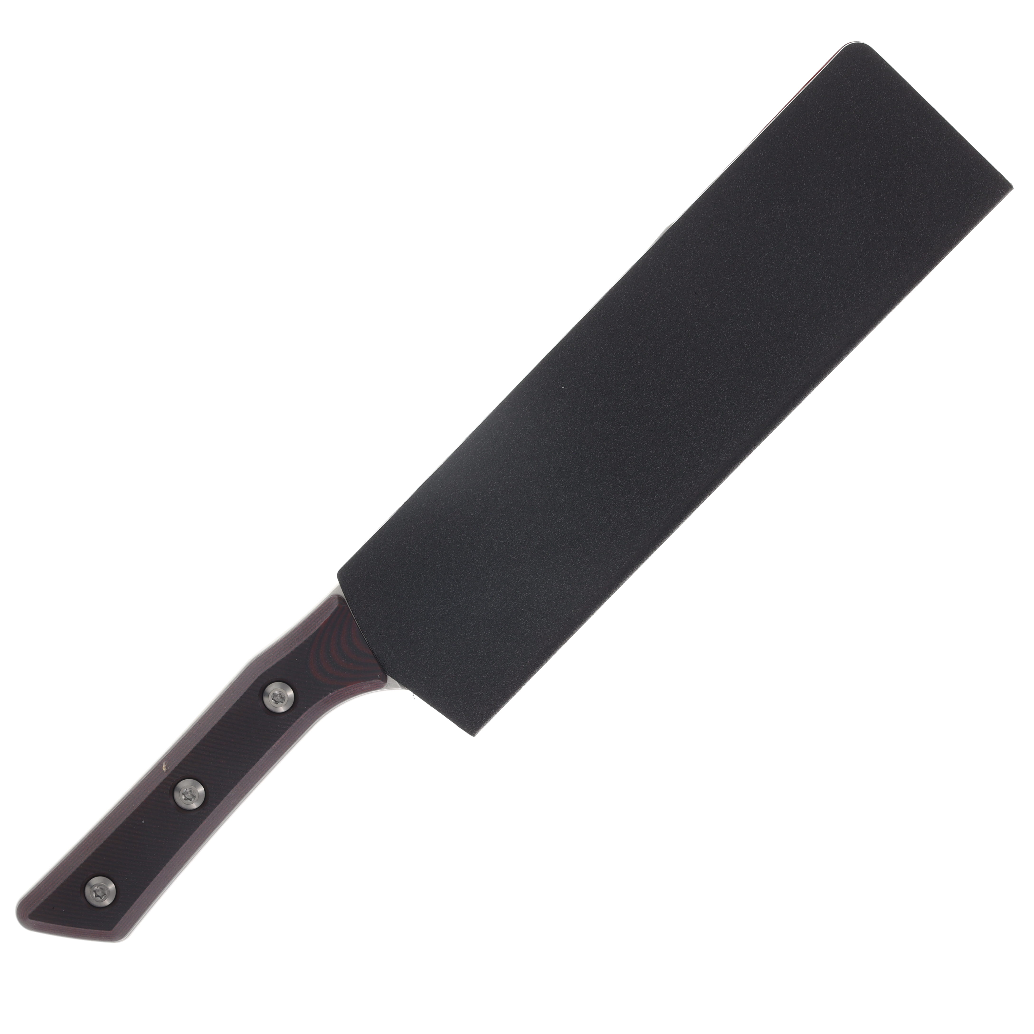 Microtech 8in Chef Knife Stonewash Standard Blade Black Cherry G-10 Handle MT300010BC View 4