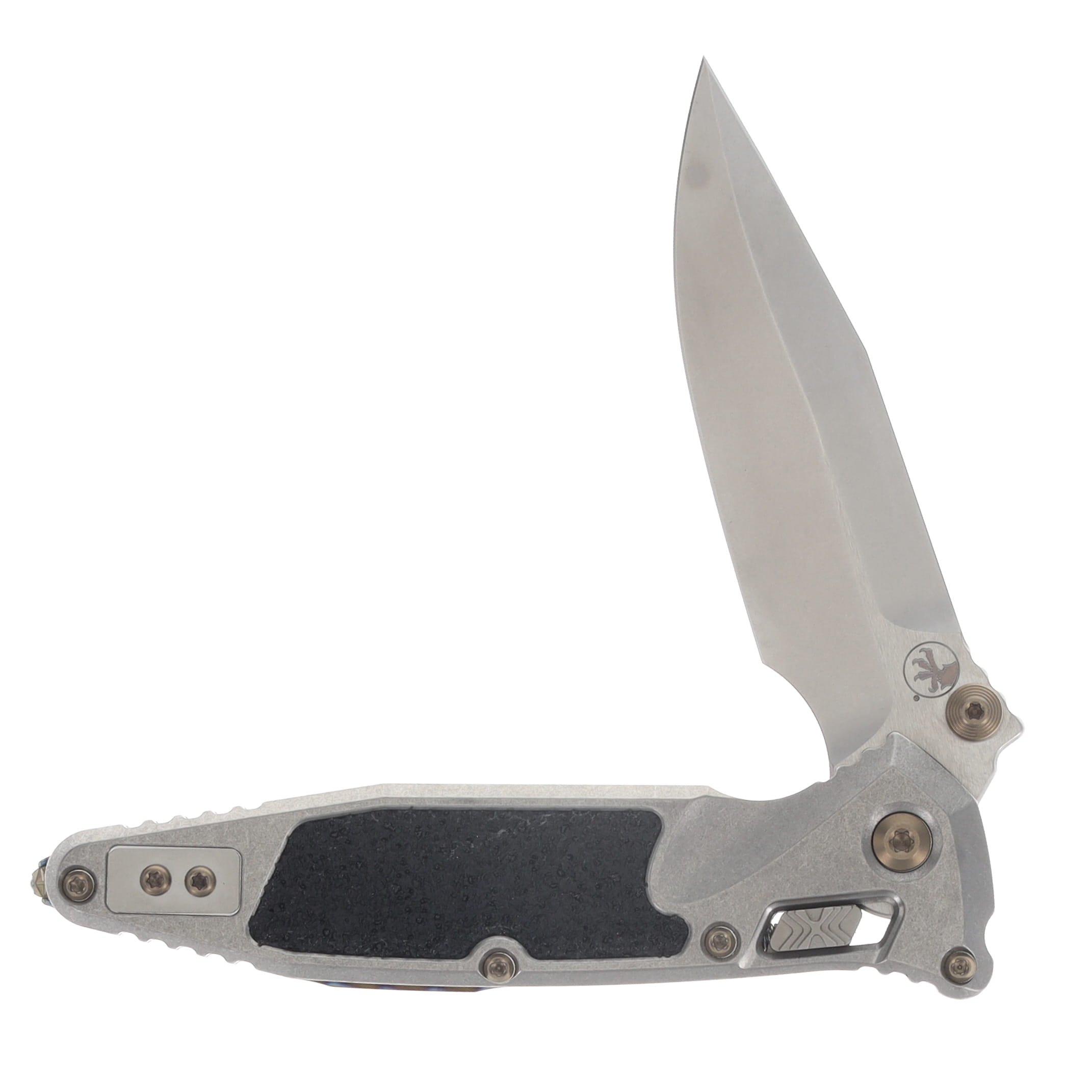 Microtech Socom Delta RAM-LOK Spear Point MS Folder STNWSH-STNWSH TI W/ Textured Inlay Flamed TI W/Bronze MT160RL10SMS5 View 3