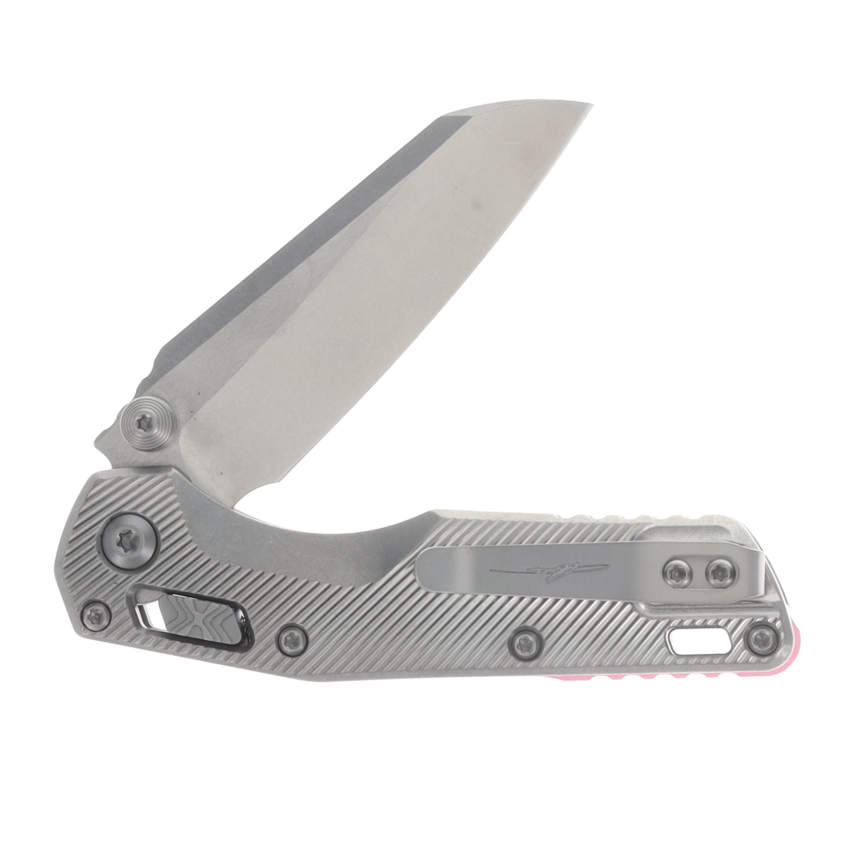 Microtech MSI Mini RAM-LOK Folder MS STNWSH Bld-STNWSH Fluted TI W/ Purple MT210M10FLMS4 View 3