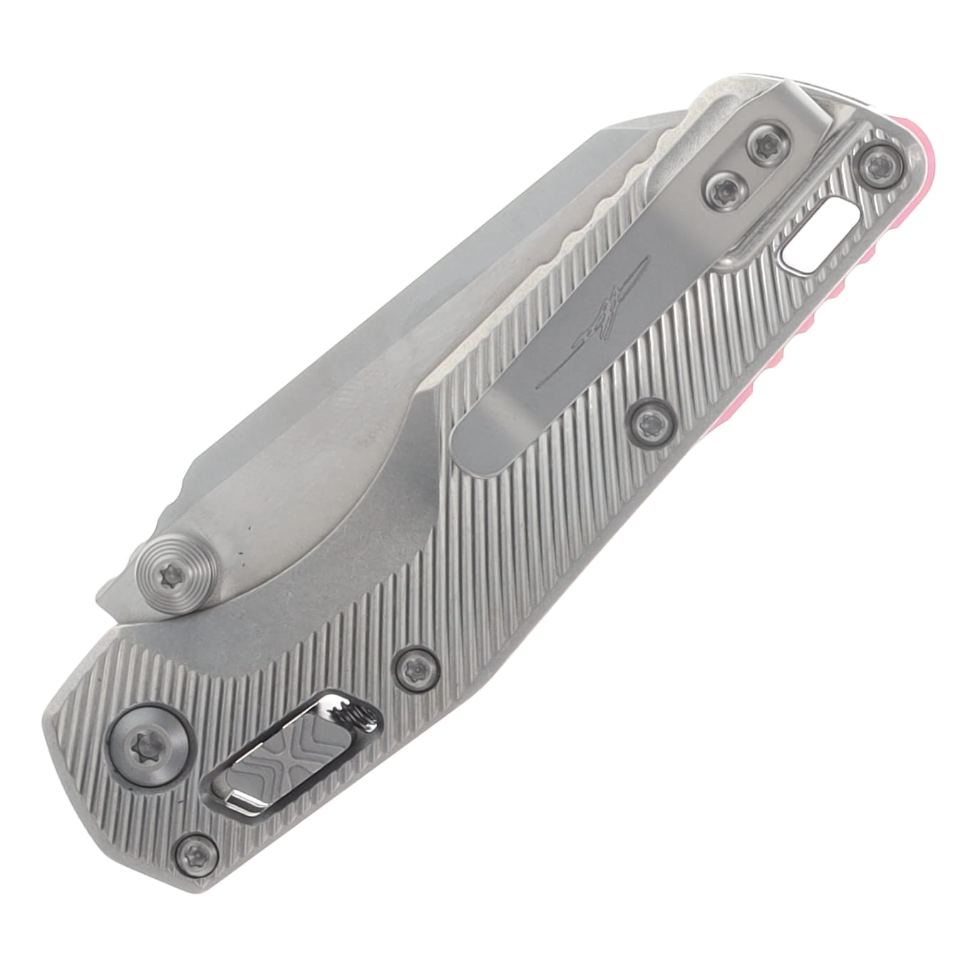 Microtech MSI Mini RAM-LOK Folder MS STNWSH Bld-STNWSH Fluted TI W/ Purple MT210M10FLMS4 View 6