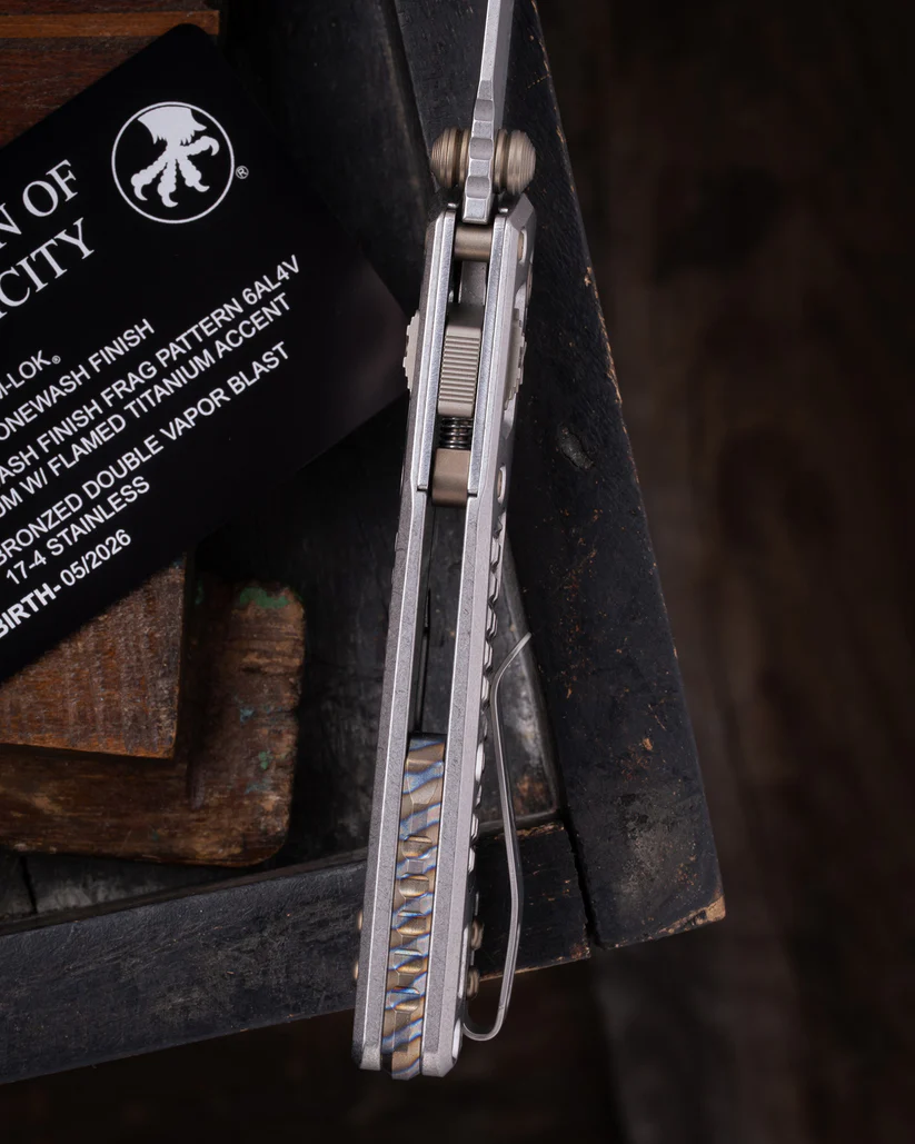 Microtech MSI Mini RAM-LOK Folder MS STNWSH Bld. STNWSH Frag Pattern TI W/ Flamed-Bronze MT210M10FRMS5 View 9