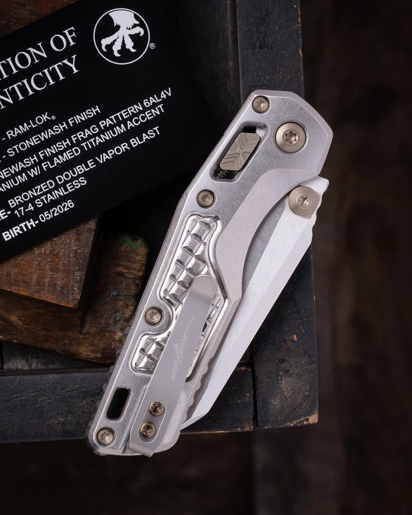 Microtech MSI Mini RAM-LOK Folder MS STNWSH Bld. STNWSH Frag Pattern TI W/ Flamed-Bronze MT210M10FRMS5 View 8