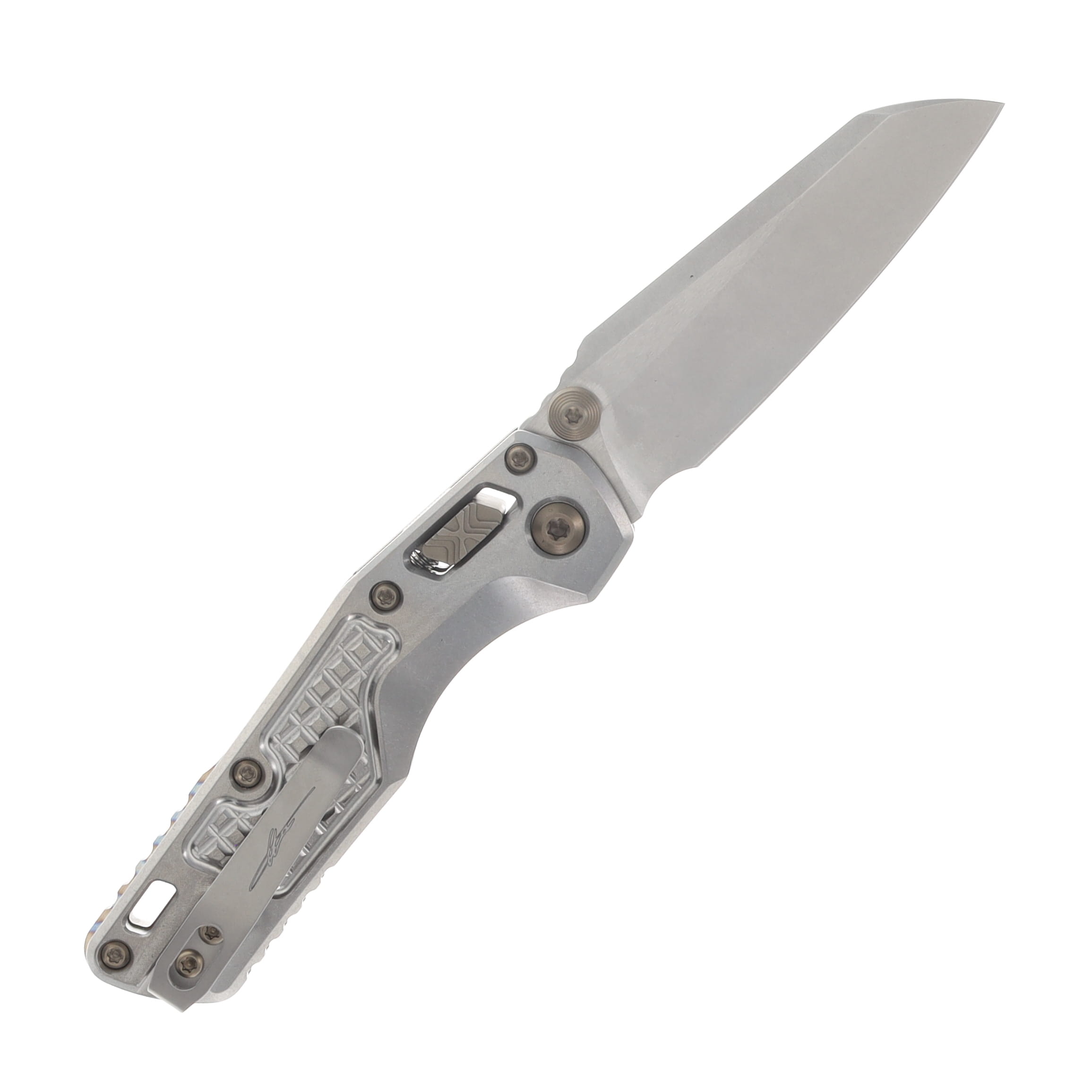 Microtech MSI Mini RAM-LOK Folder MS STNWSH Bld. STNWSH Frag Pattern TI W/ Flamed-Bronze MT210M10FRMS5 View 2