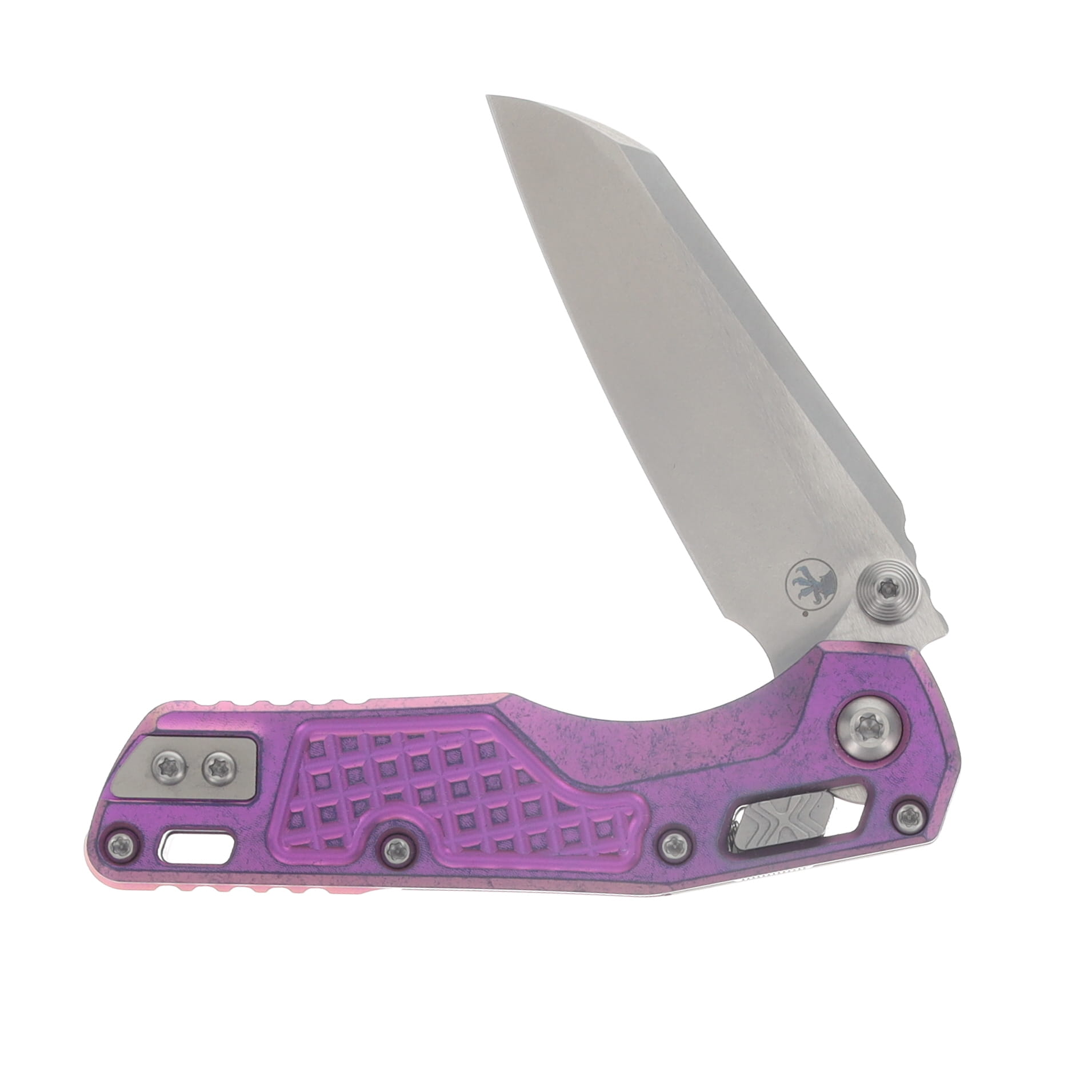 Microtech MSI Mini RAM-LOK Folder MS STNWSH Purple Haze Frag TI W/ Purple Accent MT210M10FRMS6 View 3