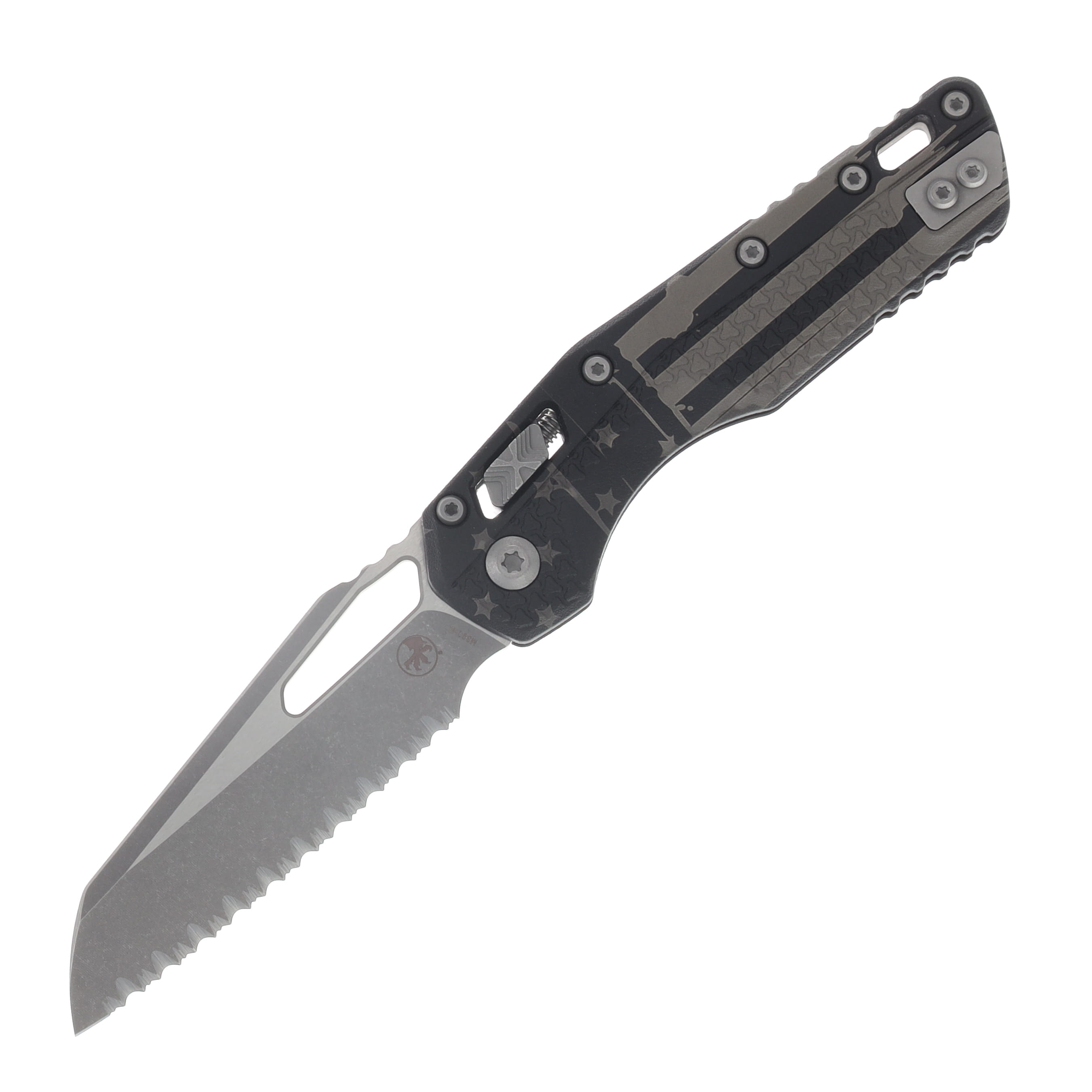 Microtech MSI Folding Knife S/E Apocalyptic Full Serrate Tri-Grip Polymer Flag MT210T12APPMFLAG View 1