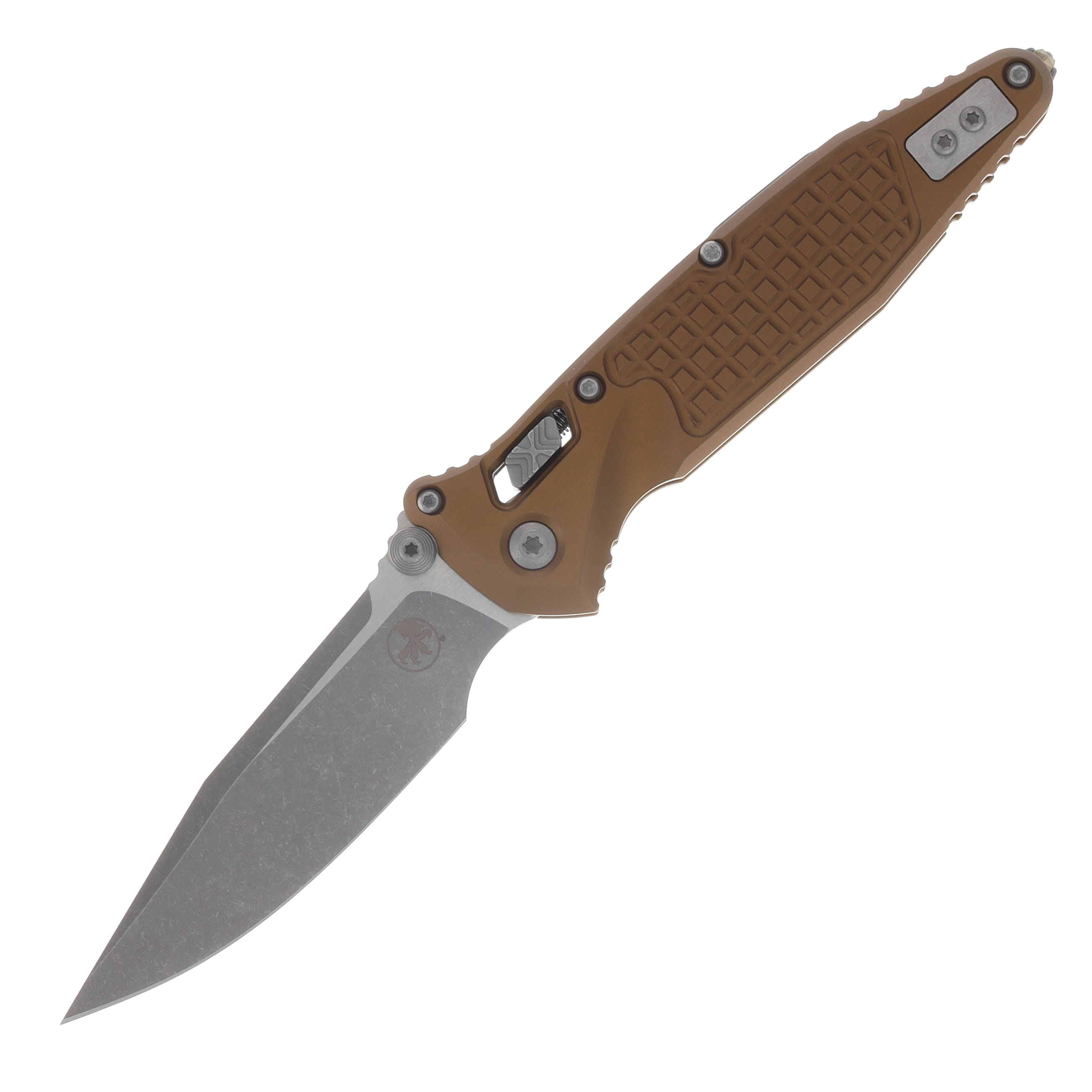 Microtech Socom RAM-LOK Folding Knife S/E APO Standard Frag Aluminum Tan MT160RL10APFRTA View 1