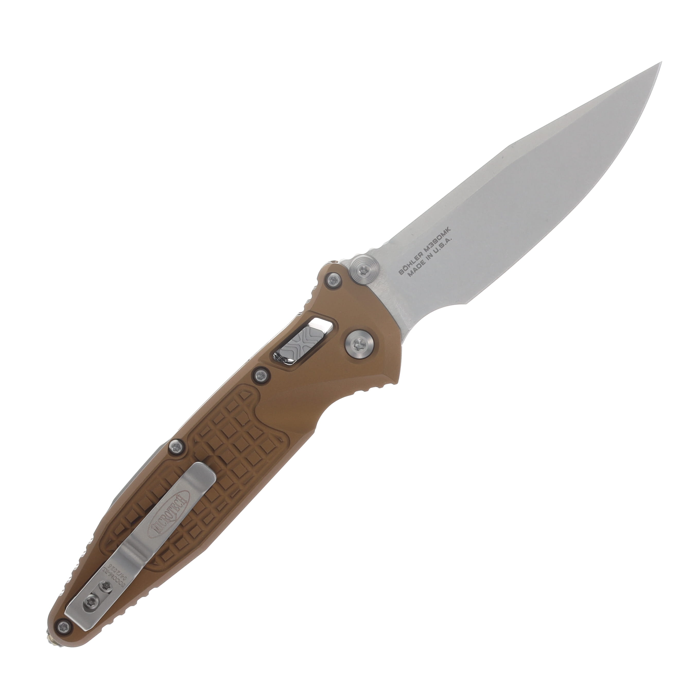 Microtech Socom RAM-LOK Folding Knife S/E STNWSH Standard Frag Aluminum Tan MT160RL10FRTA View 2