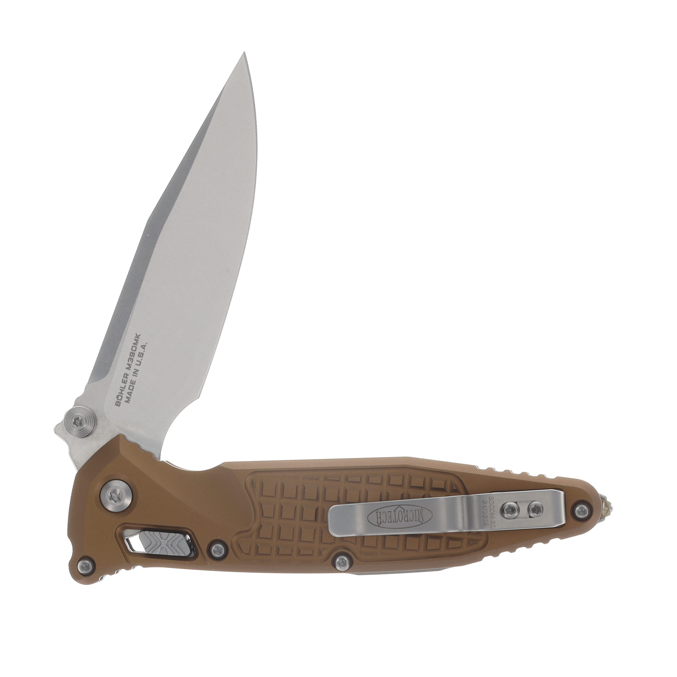 Microtech Socom RAM-LOK Folding Knife S/E STNWSH Standard Frag Aluminum Tan MT160RL10FRTA View 4