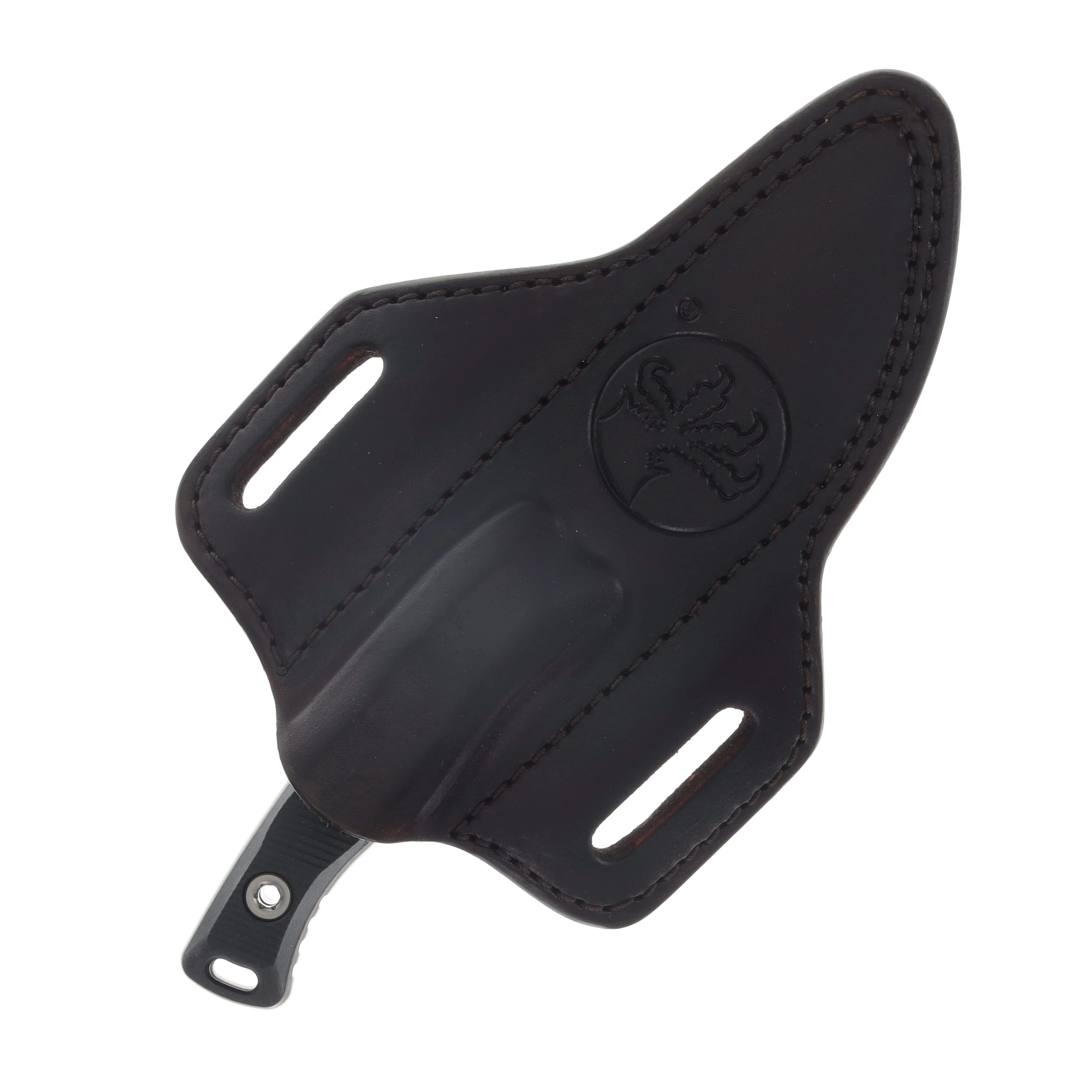 Microtech Akris Fixed Blade STNWSH Standard G-10 Blk Dark Chocolate Sheath MT9510BK1 View 5