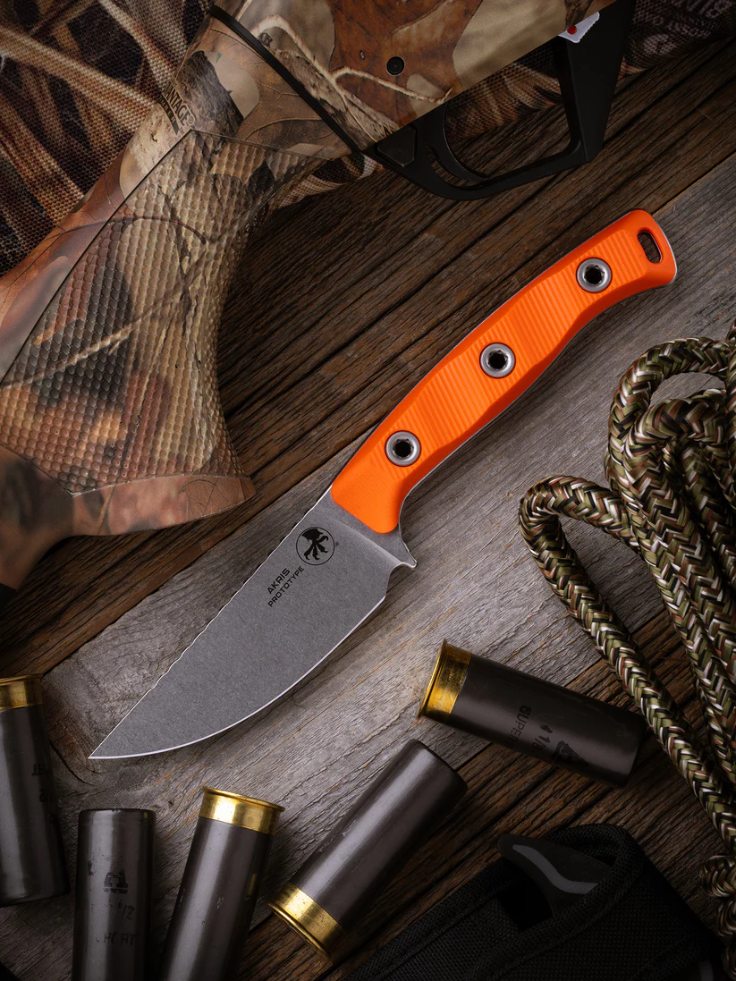 Microtech Akris Fixed Blade STNWSH Standard G-10 Ember Drk Chocolate Sheath MT9510EM1 View 9