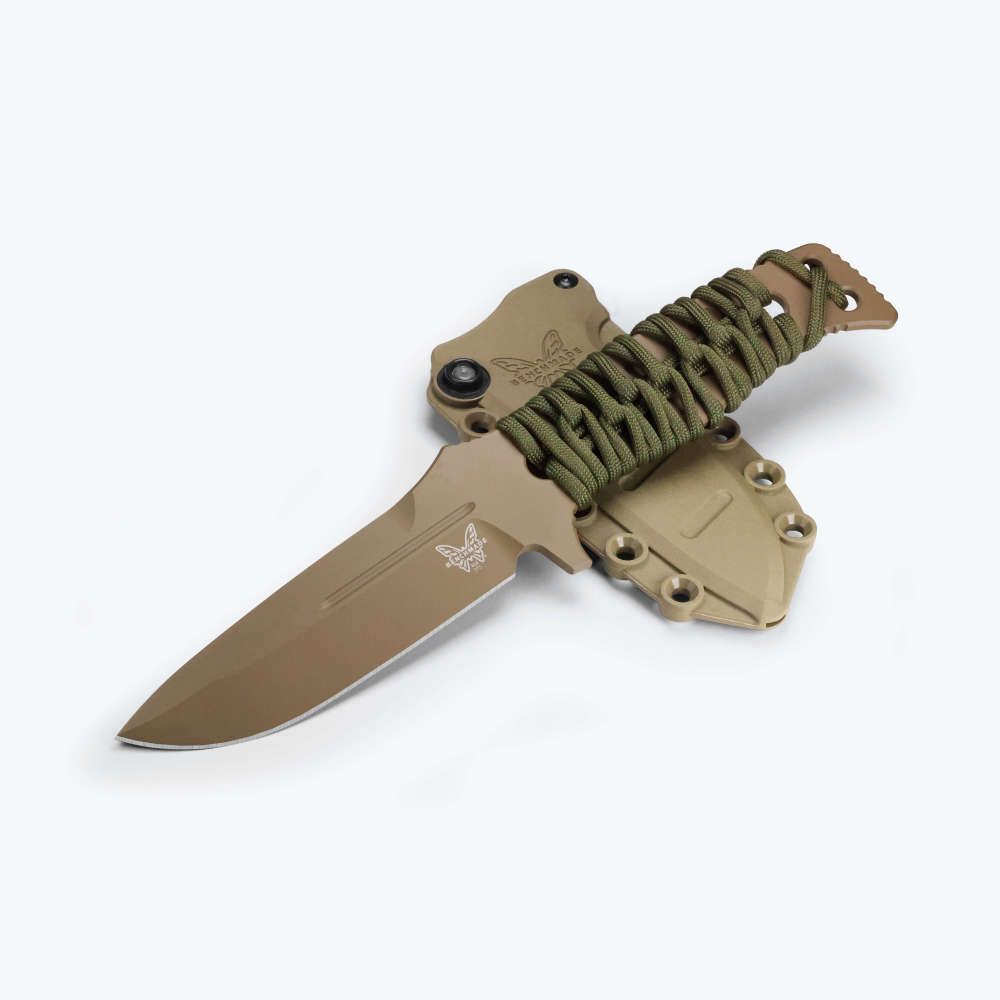 Benchmade Fixed Adamas Flat Earth Cerakote Drop Point/OD Green