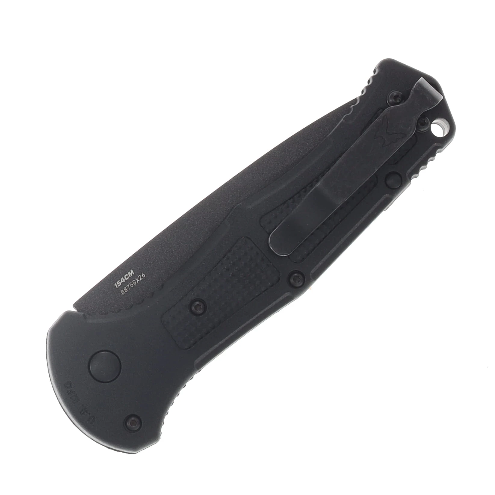 Benchmade Claymore Automatic Knife Black Cerakote Drop Point/Black Grivory AUBM9070BK-02 View 4