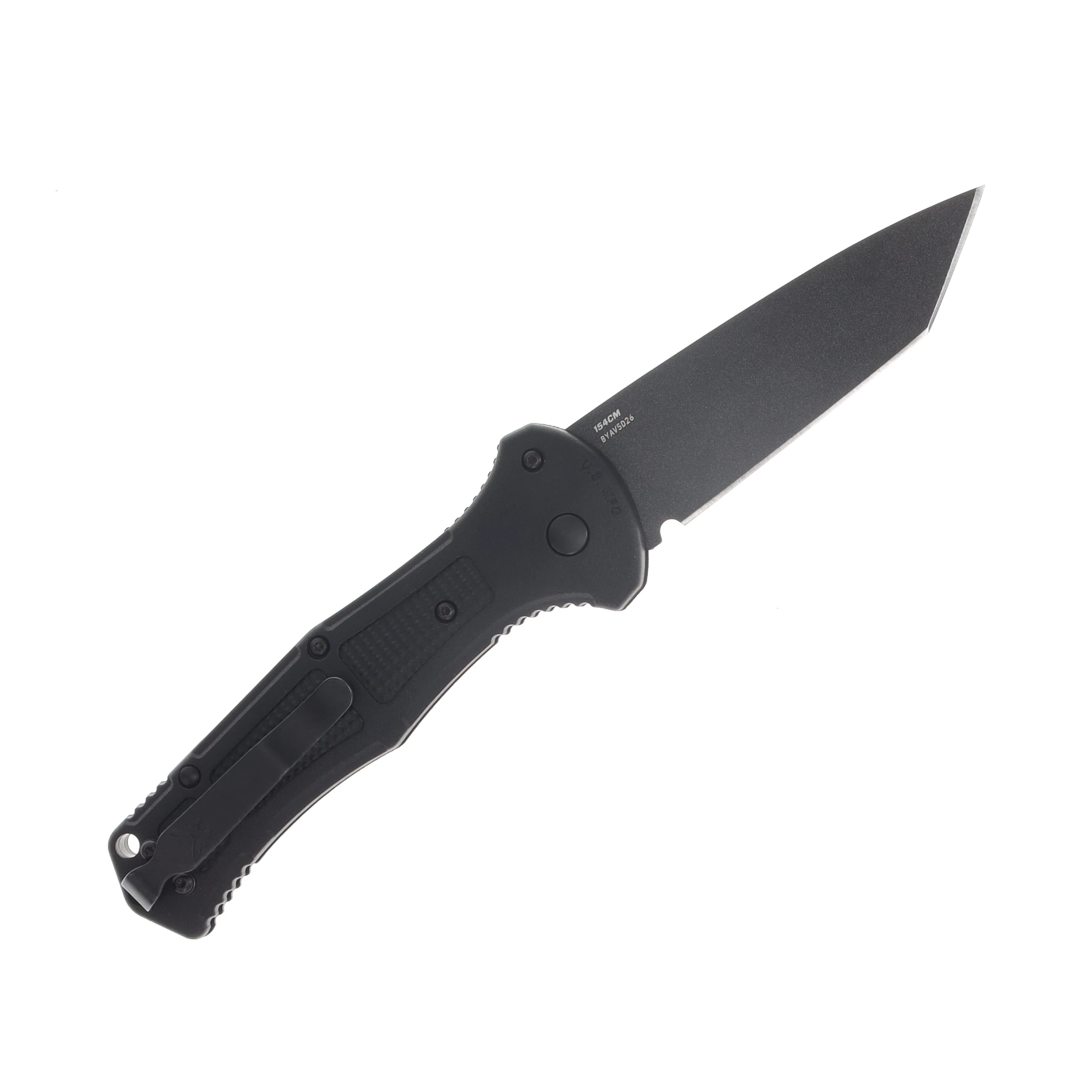 Benchmade Claymore Automatic Knife Black Cerakote Tanto/Black Grivory AUBM9071BK-02 View 2