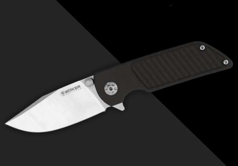 Boker Sherman EDC G10 Black Frame Lock Folding Knife Magnacut Blade View 1