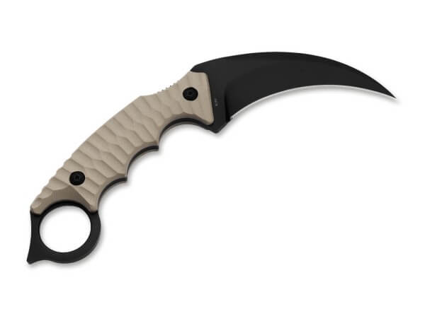 Boker Plus Spike Karambit Fixed Blade Desert Tan G-10 - Black 440A W/Sheath BK02BP0010 View 2
