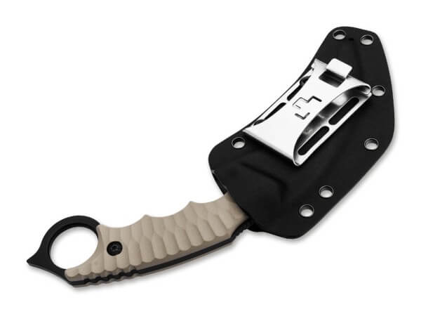 Boker Plus Spike Karambit Fixed Blade Desert Tan G-10 - Black 440A W/Sheath BK02BP0010 View 4
