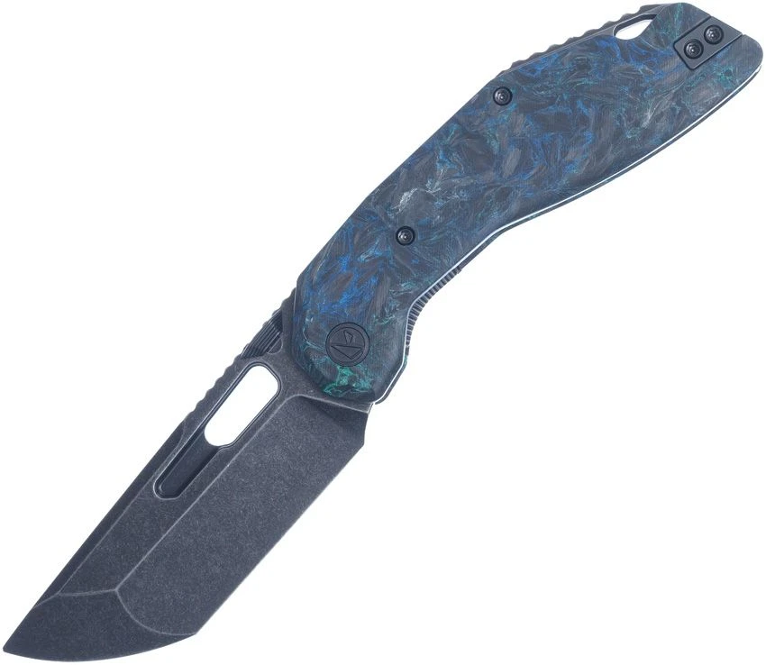 Ketuo Yakuza Teal Green Carbon Fiber Flipper Linerlock Folding Knife KETM0102 View 1