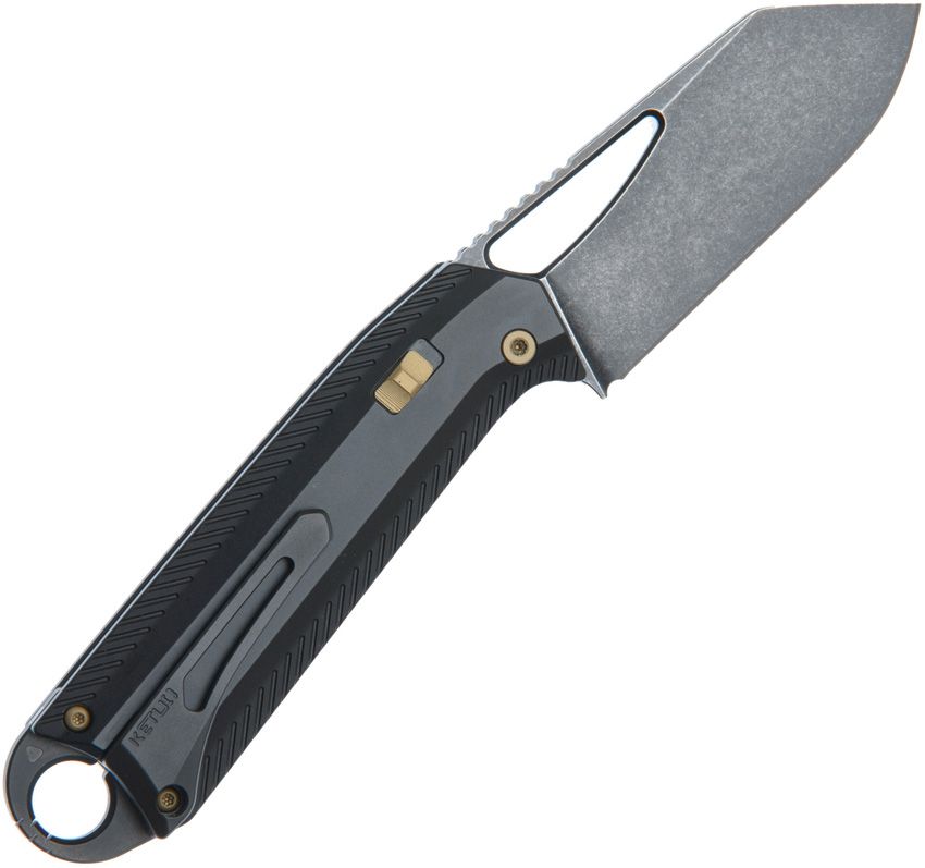 Ketuo Ventr V4 Black Titanium Button Linerlock Knife with Safety Switch KETM0111 View 3