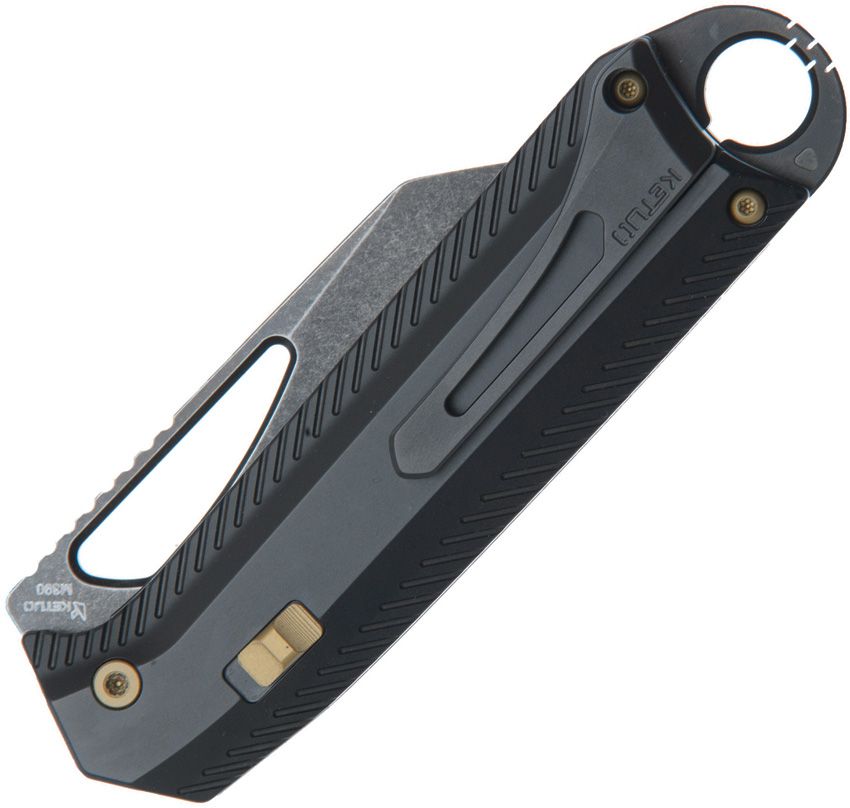 Ketuo Ventr V4 Black Titanium Button Linerlock Knife with Safety Switch KETM0111 View 2