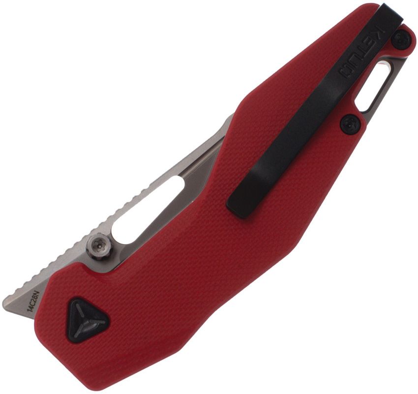 Ketuo Woody Red G10 14C28N Flipper Linerlock Folding Knife KETM0117 View 2