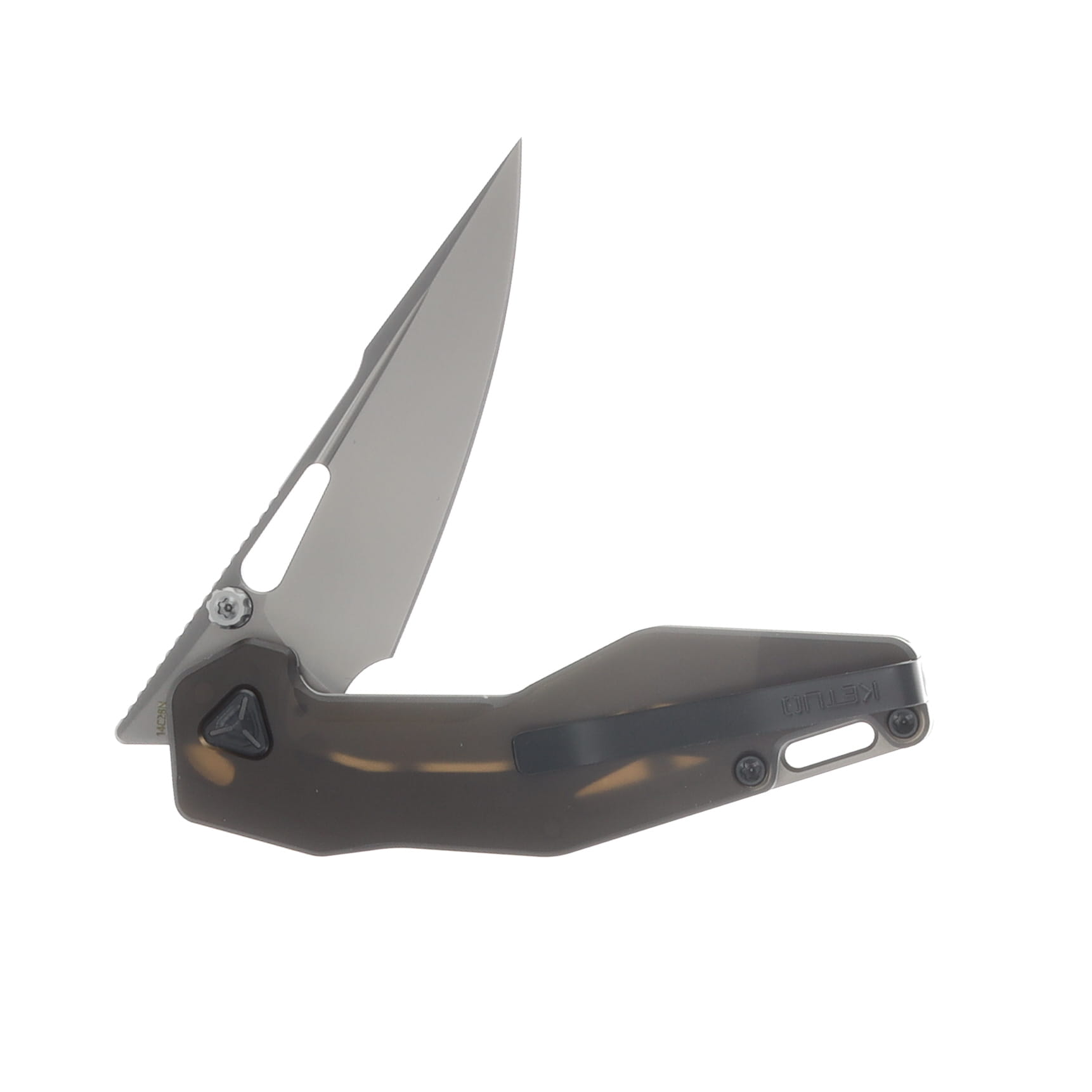 Ketuo Woody Amber PEI (Ultem) 14C28N Flipper Linerlock Folding Knife KETM0118 View 4