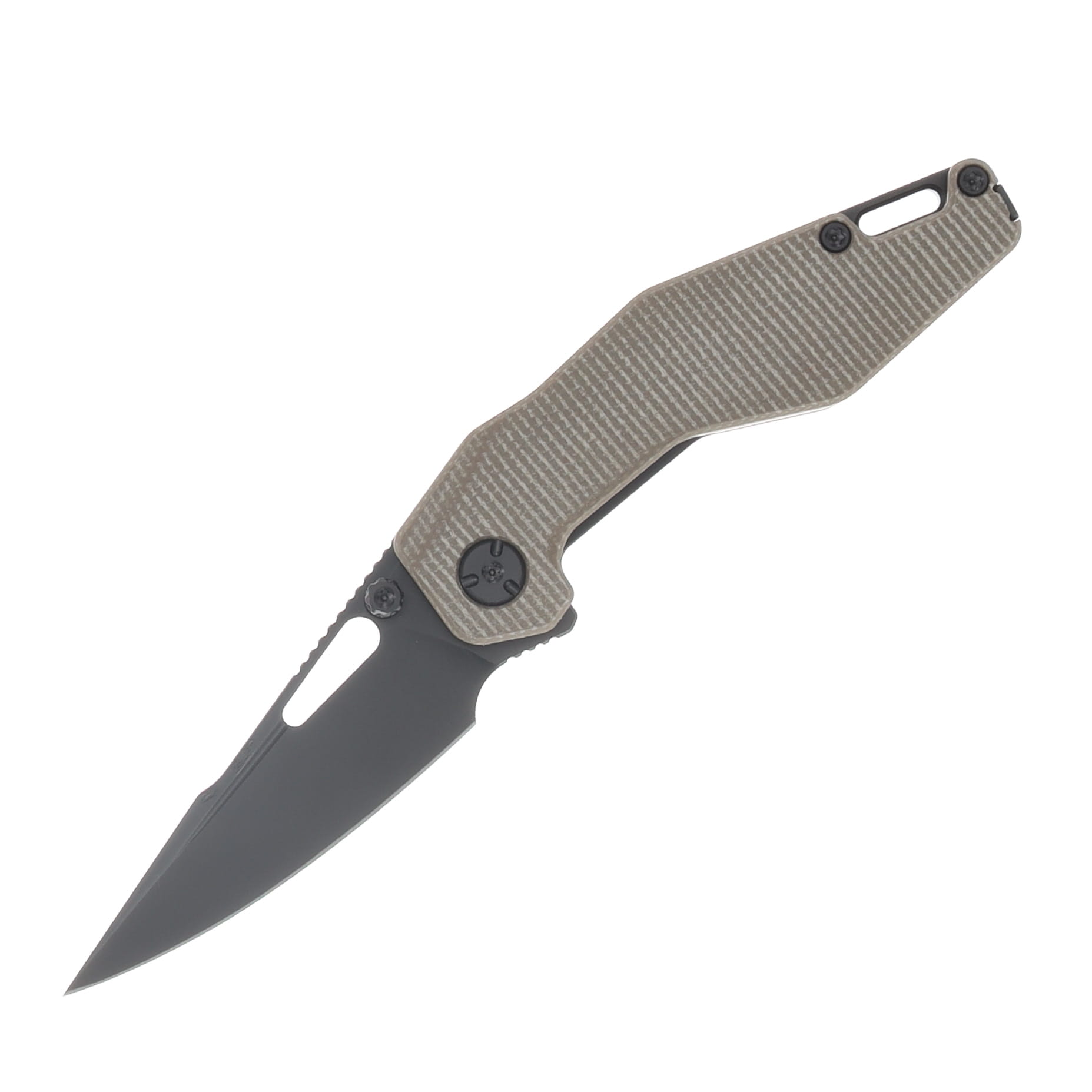 Ketuo Woody Natural Micarta 14C28N Flipper Linerlock Folding Knife KETM0119 View 1