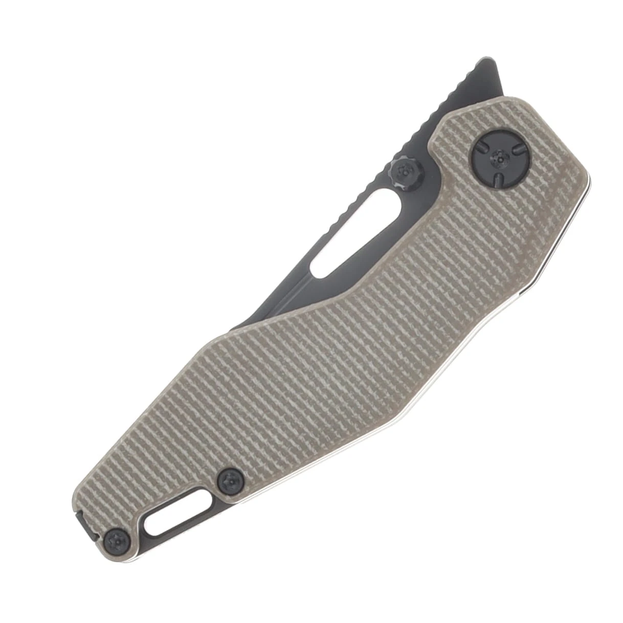 Ketuo Woody Natural Micarta 14C28N Flipper Linerlock Folding Knife KETM0119 View 5