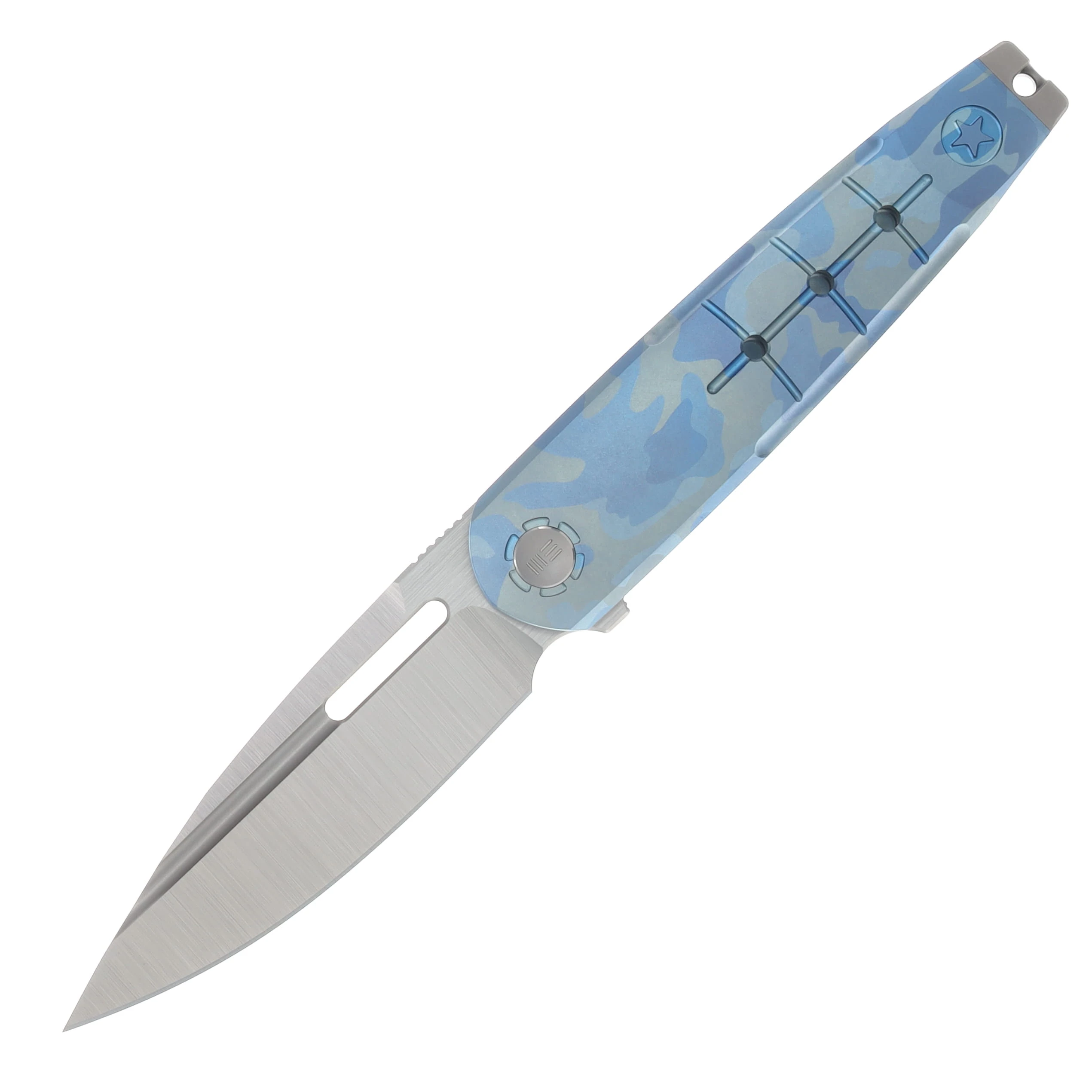 WE Knife Co Hull Blue Terrain Titanium Flipper Nested Liner Lock Knife WE24046-3 View 1