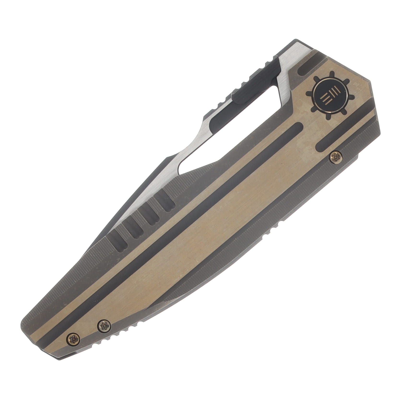 WE Knife Co Reveille Bronze Titanium Dual Deployment Frame Lock Knife WE23057-1 View 5