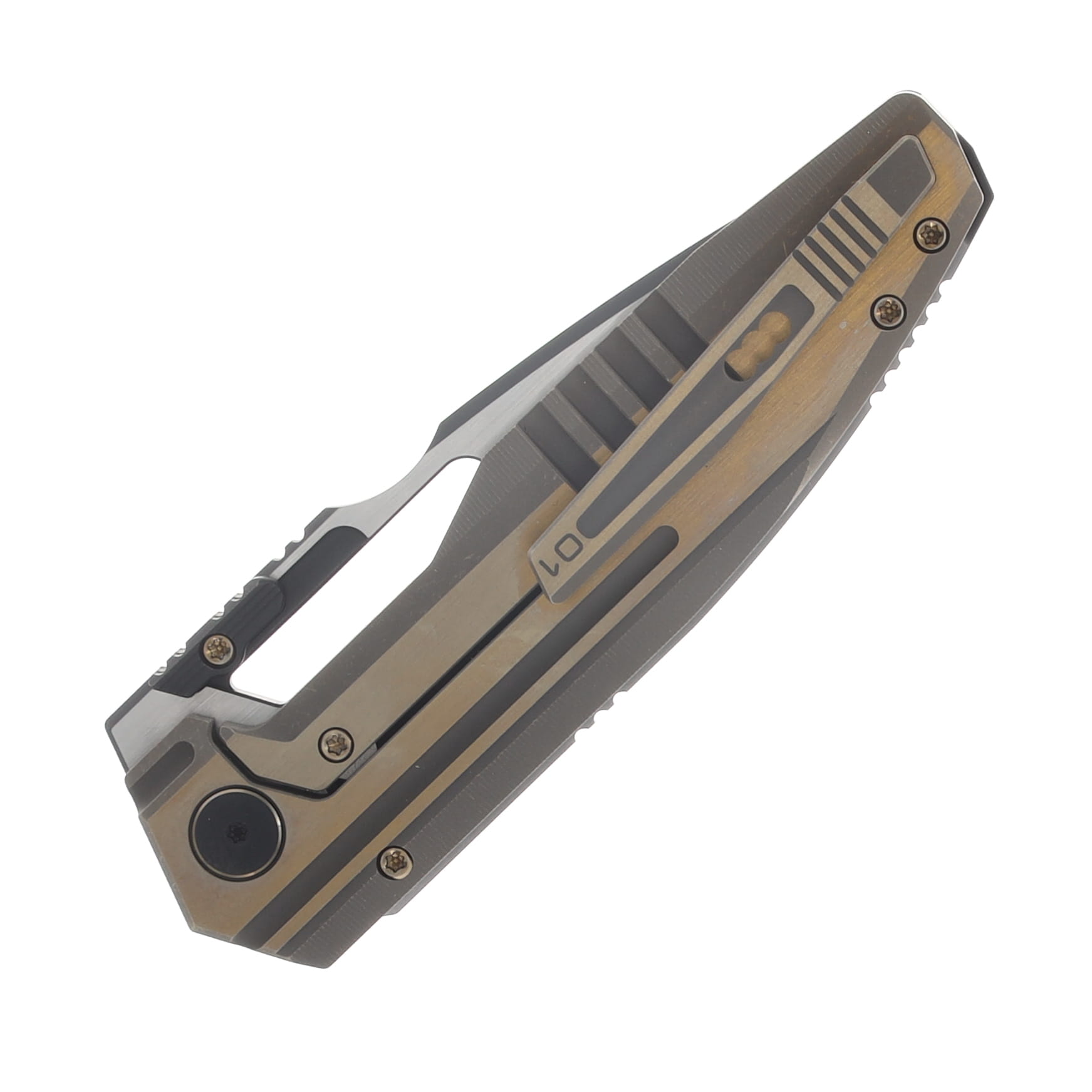 WE Knife Co Reveille Bronze Titanium Dual Deployment Frame Lock Knife WE23057-1 View 6