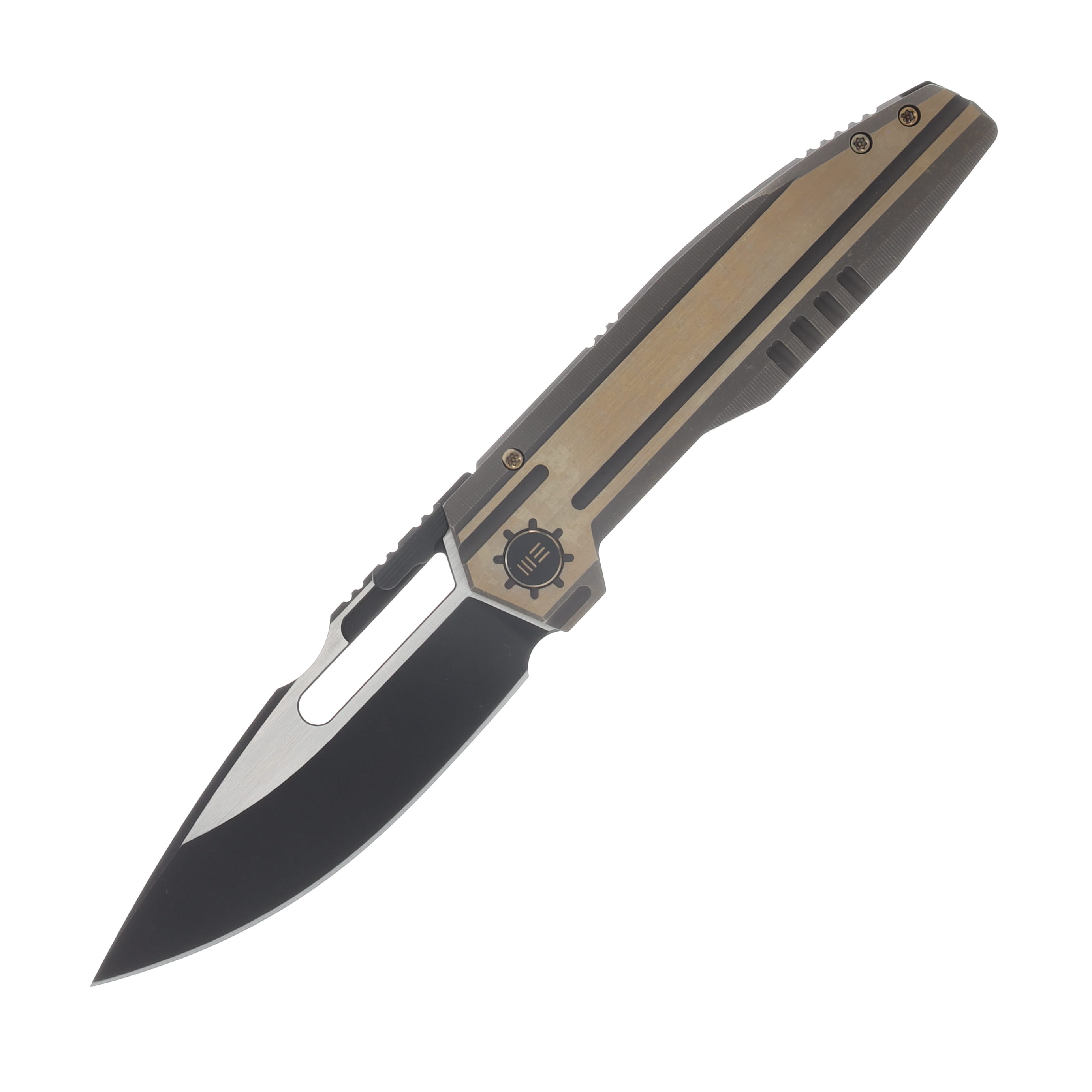 WE Knife Co Reveille Bronze Titanium Dual Deployment Frame Lock Knife WE23057-1 View 1