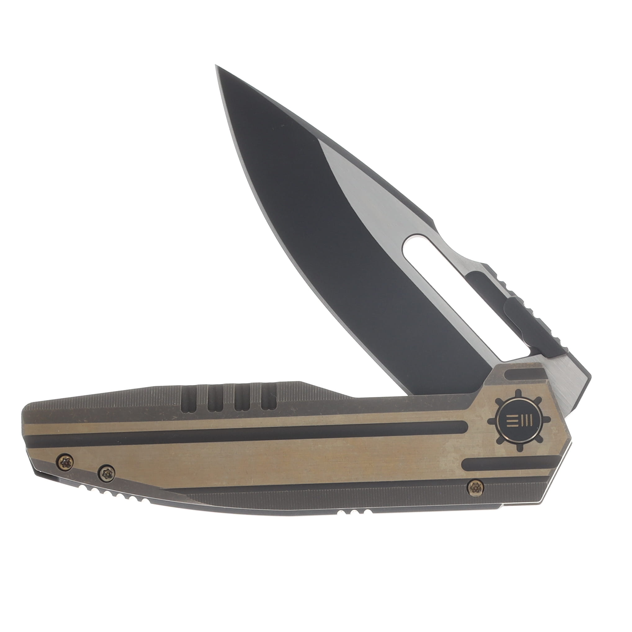 WE Knife Co Reveille Bronze Titanium Dual Deployment Frame Lock Knife WE23057-1 View 3