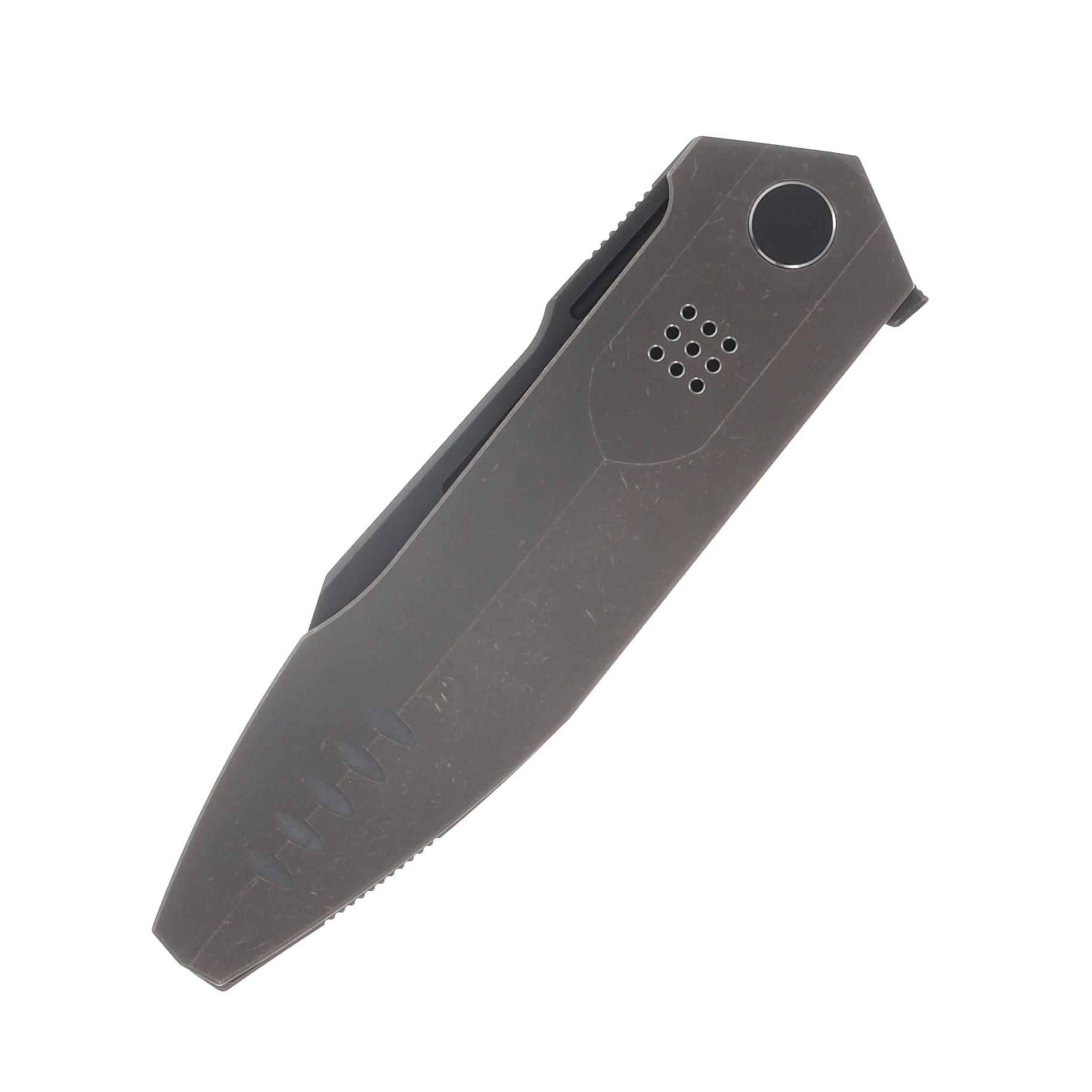 WE Knife Co Air Force Flight Line Folder Bronze TI Handle Blackwashed M390 Blade WE23089-2 View 5
