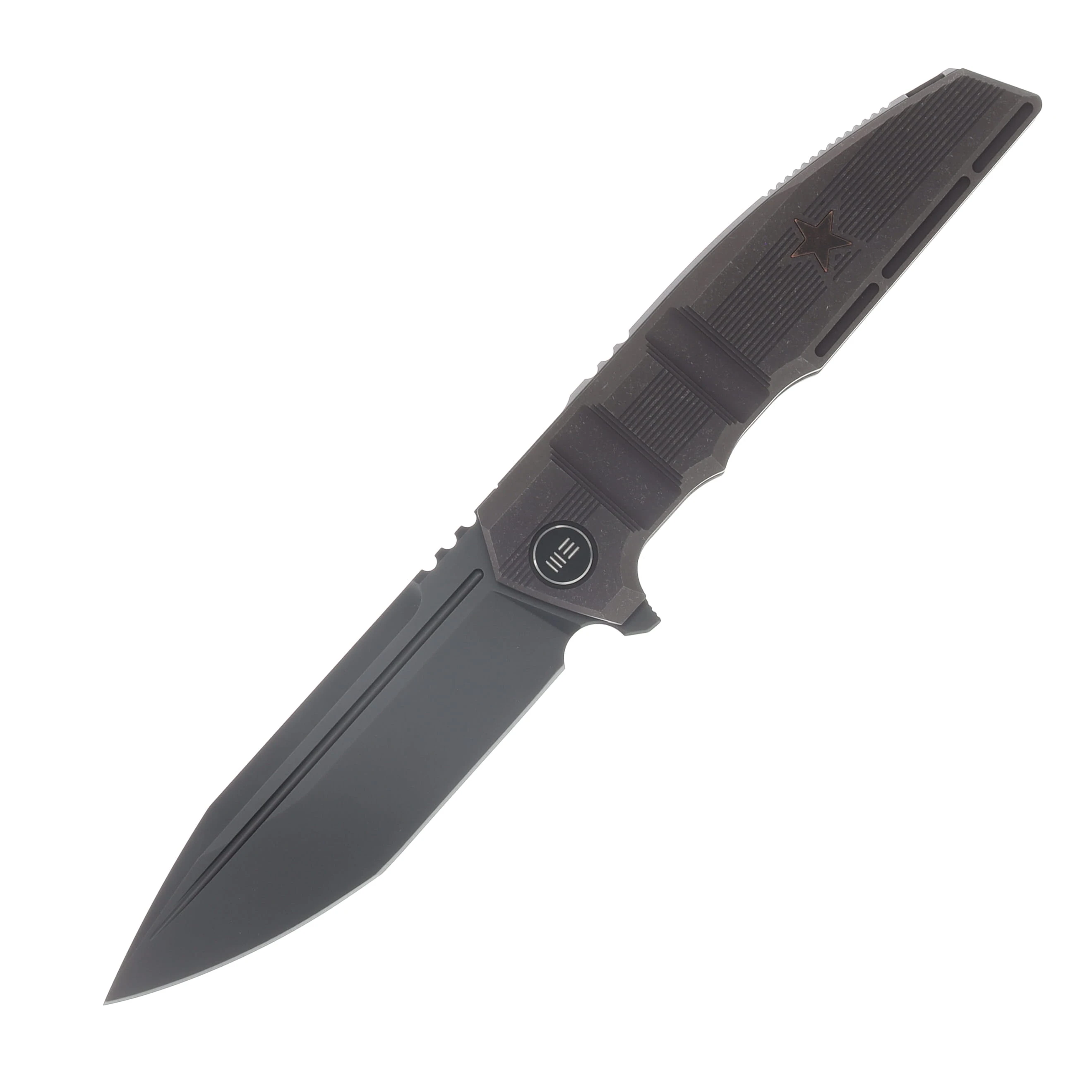 WE Knife Co Marine Breach Folder Charcoal Gray TI Handle Gray STNWSH M390 Bld WE25077-1 View 1