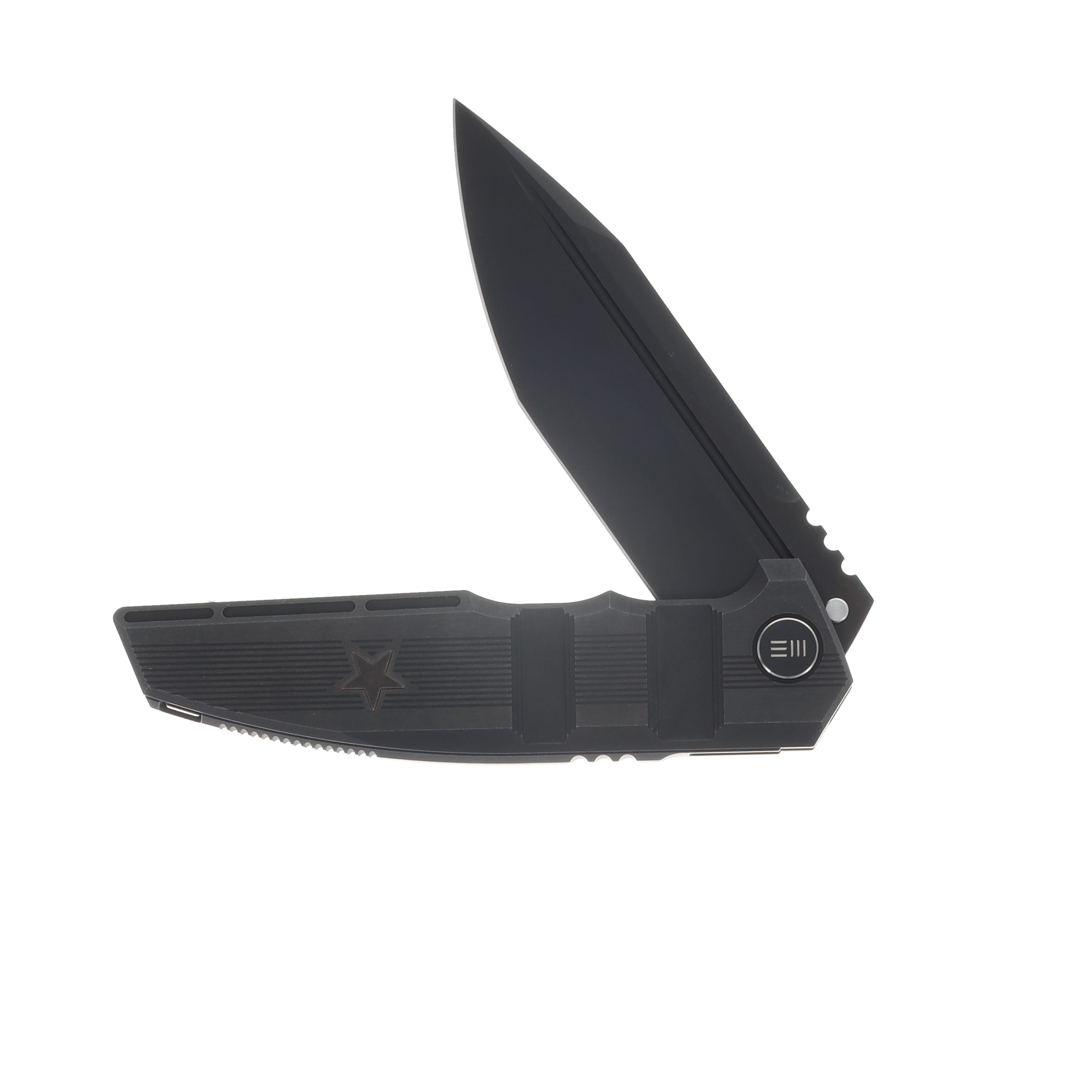 WE Knife Co Marine Breach Folder Black TI Handle Black Stonewashed M390 Blade WE25077-2 View 4