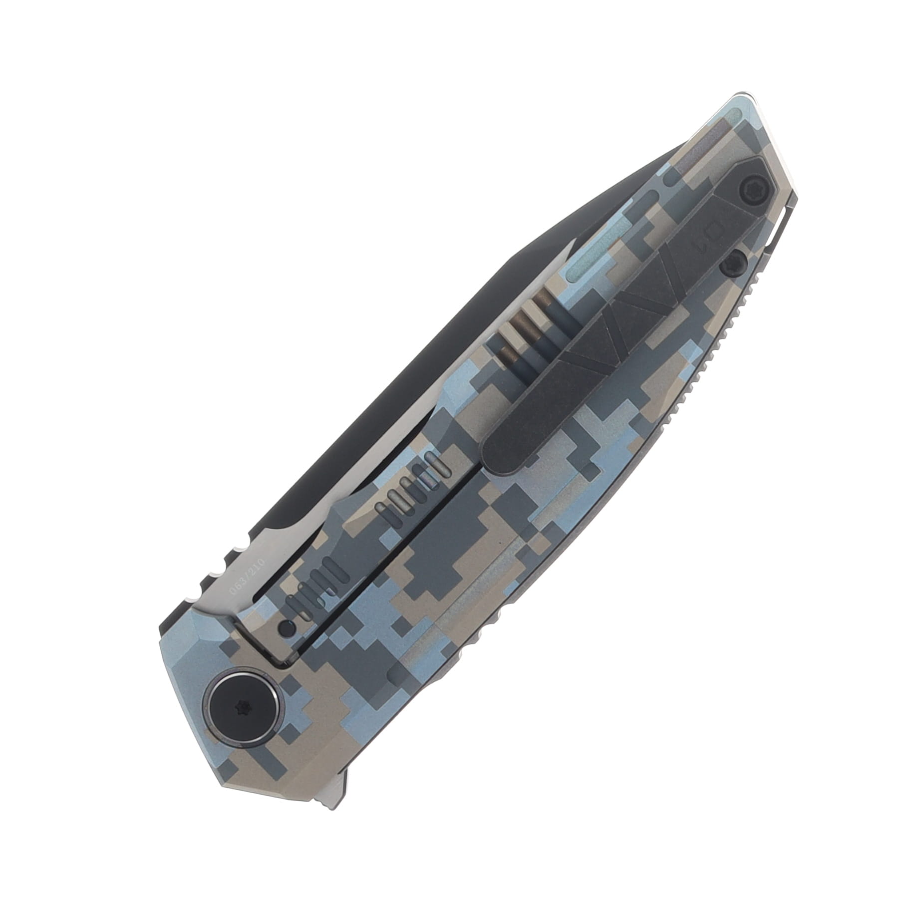 WE Knife Co Marine Breach Folder Pixel Pattern TI Handle Blk STNWSH M390 Blade WE25077-3 View 6