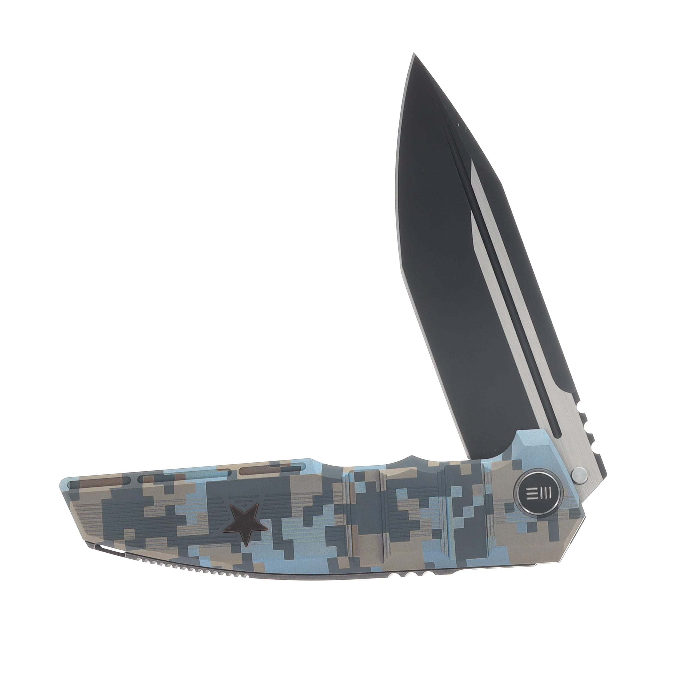 WE Knife Co Marine Breach Folder Pixel Pattern TI Handle Blk STNWSH M390 Blade WE25077-3 View 3