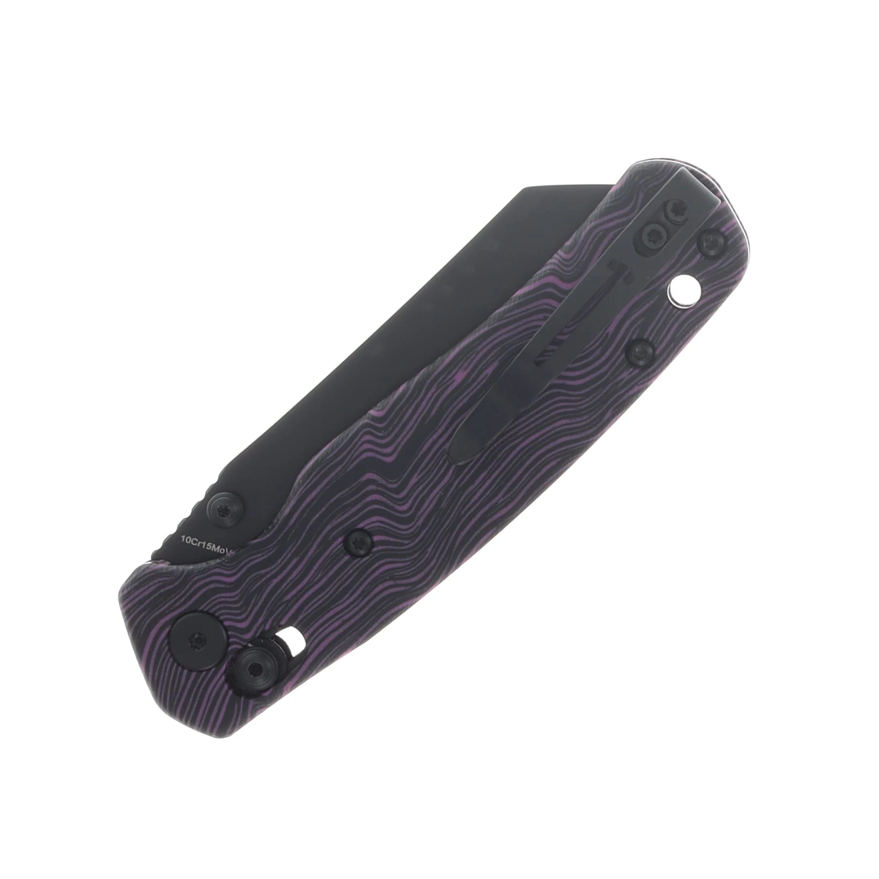 Bestechman Cicadas Wing B-Lock Reverse Tanto Knife | Black Purple G-10 BMK06-T-1 View 6