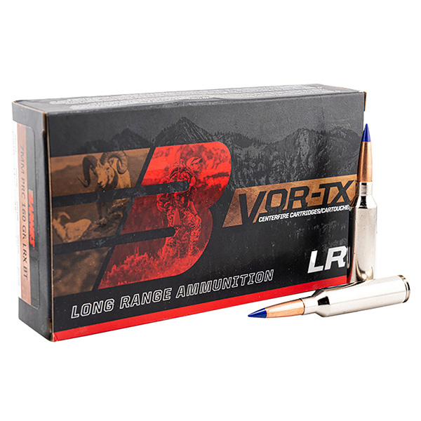 Barnes VOR-TX Long Range 7mm PRC Rifle Ammunition 20 Rounds Brass Centerfire 160 Grain LRX Boat Tail 32245 View 1