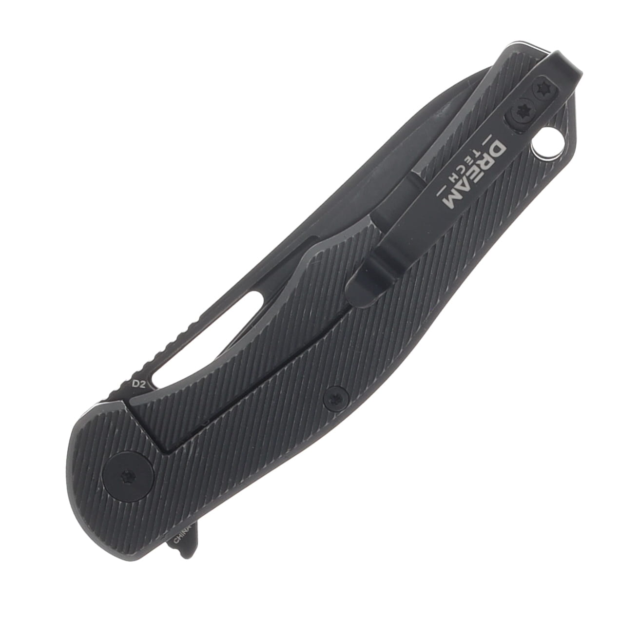 Dreamtech Black Titanium D2 Drop Point Flipper Framelock Folding Knife DTK3398TB View 6