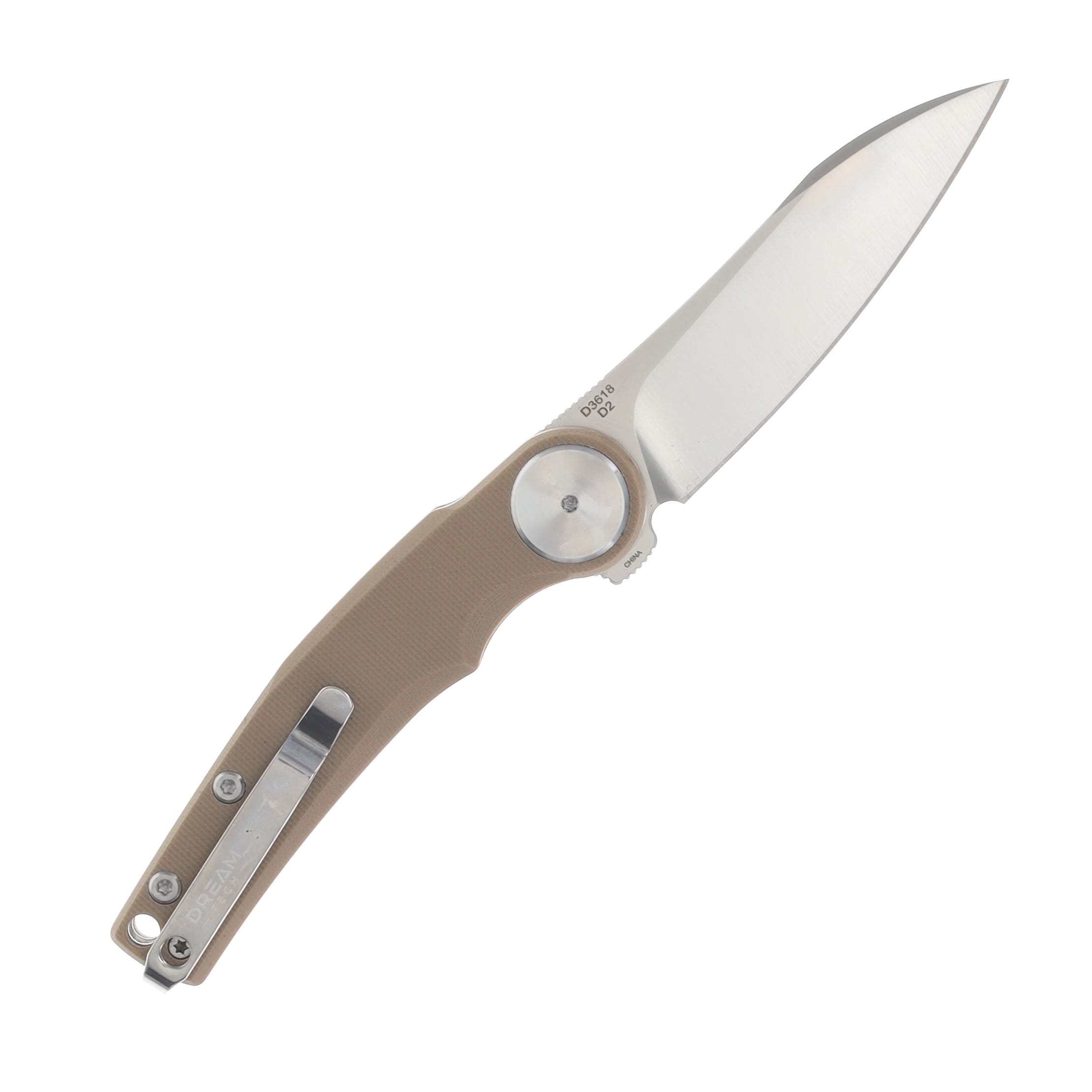 Dreamtech Linerlock Folder Desert Tan G10 DTK3618GD View 2