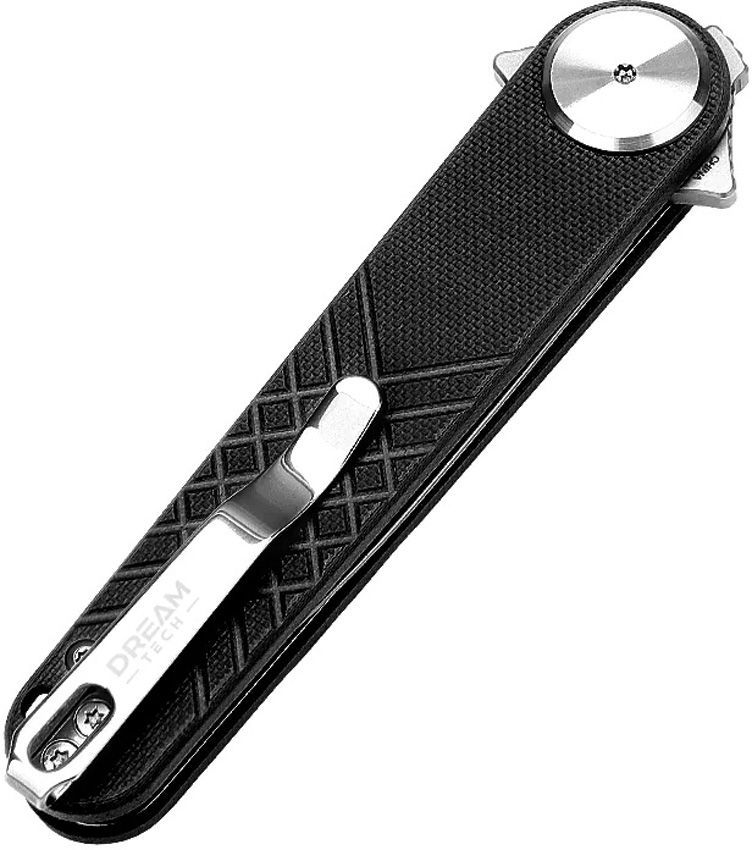 Dreamtech Black G10 14C28N Dagger Flipper Button Lock Folding Knife DTK4052GB View 2