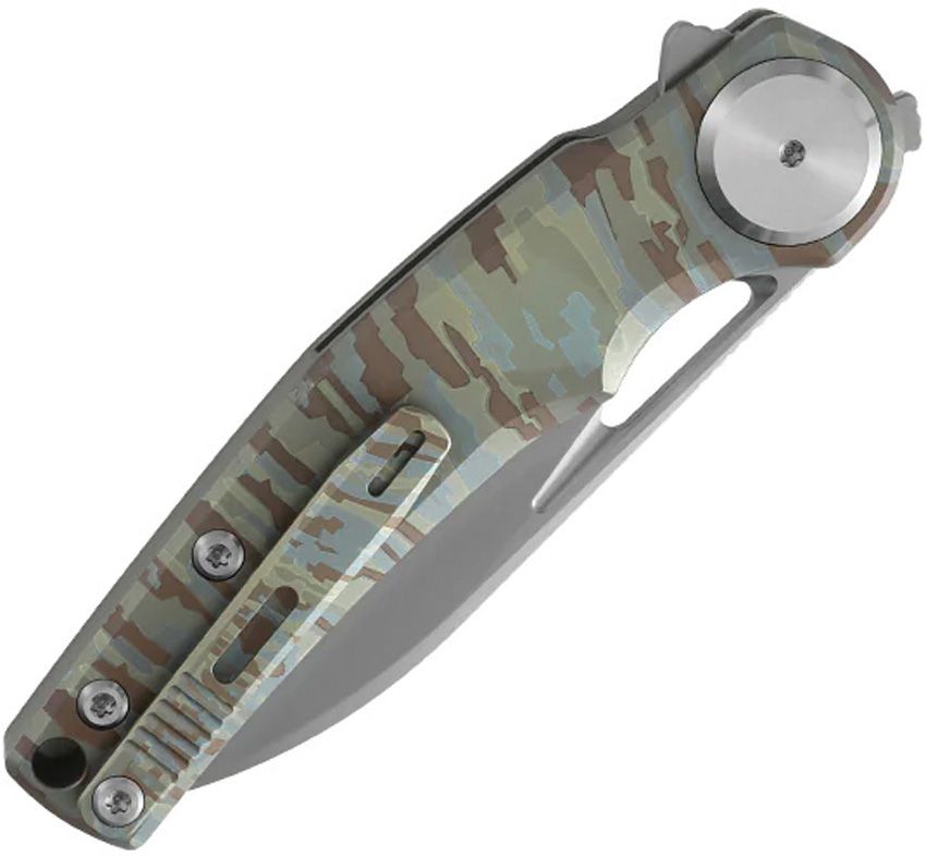 Dreamtech Camo Titanium M390 Flipper Button Lock Folding Knife DTK4130TC View 2