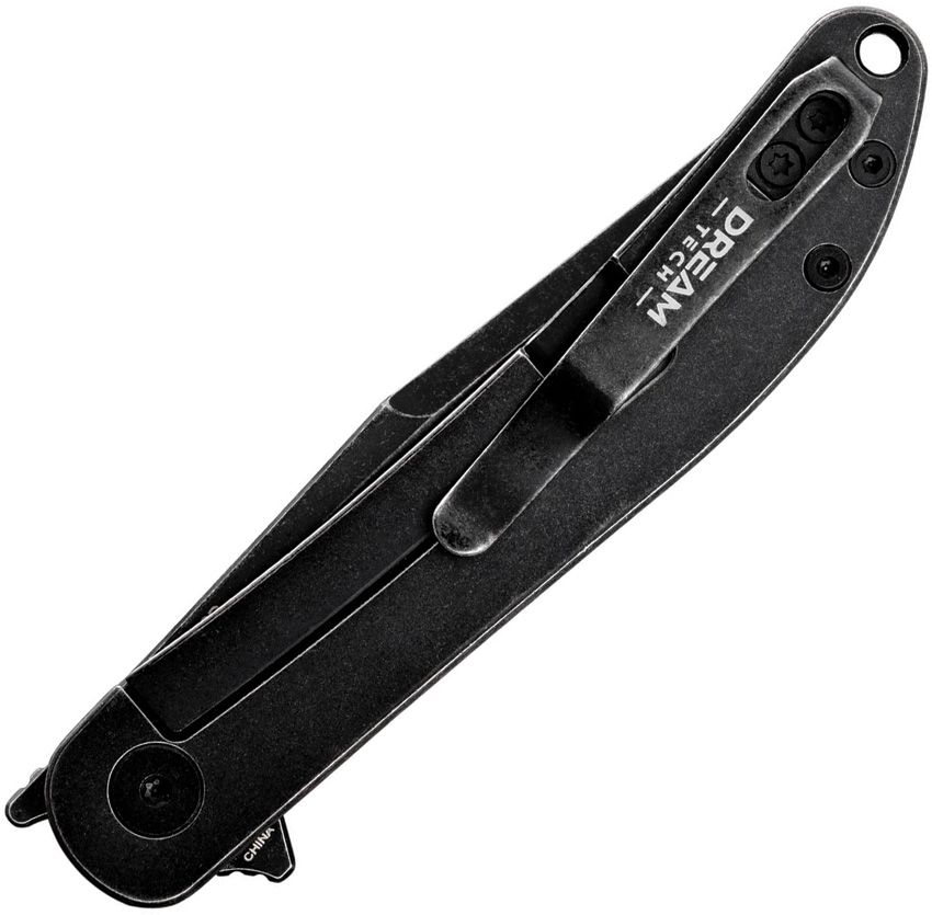 Dreamtech Black Titanium D2 Clip Point Flipper Framelock Folding Knife DTK4366VB View 2