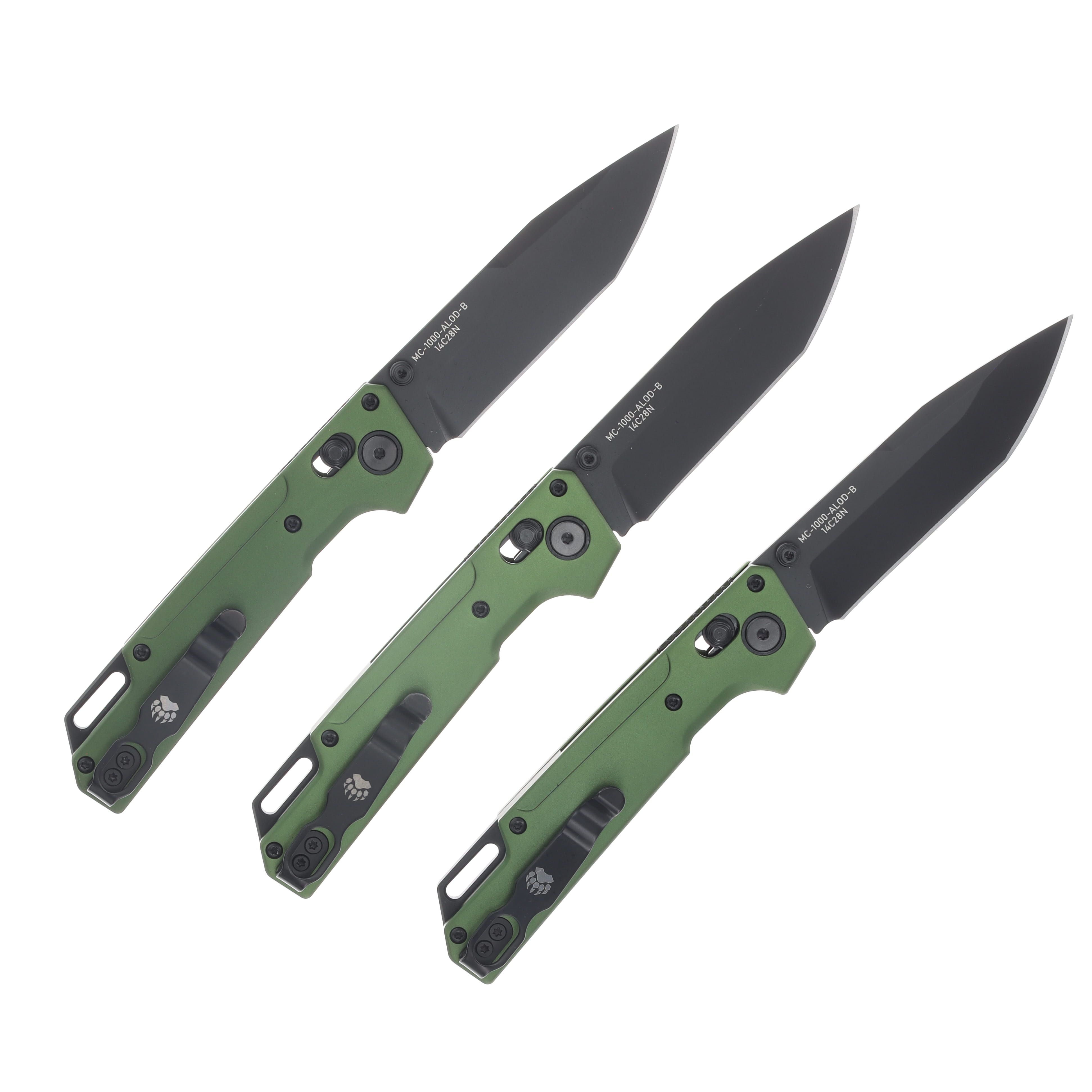 Bear & Son Famous Pin-Up Art On World War II Bombers 3PC Folding Knife Set April-May-June U26AMJC View 3