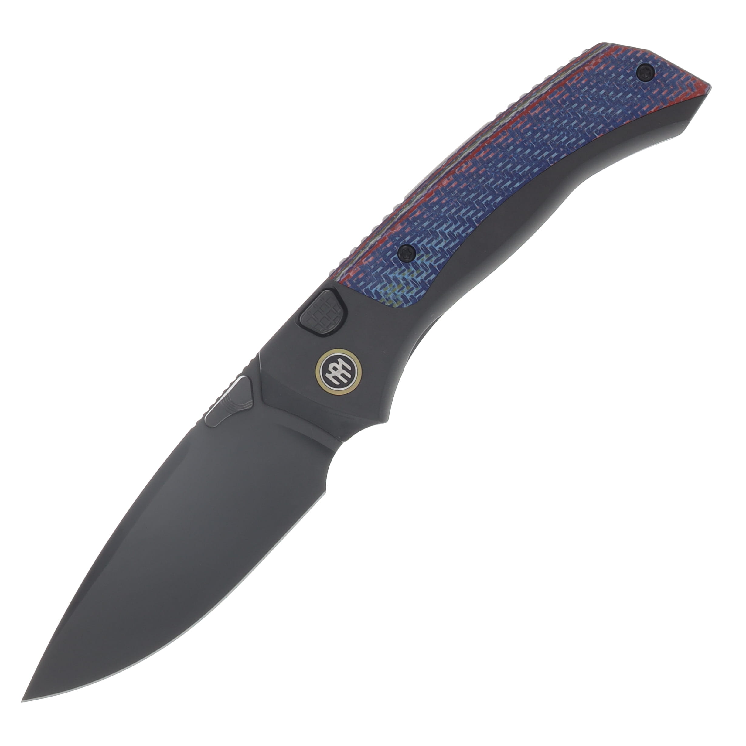 Remette Knives RT-Steed Folding Knife Black DLC M390/Titanium and Blue Carbon Fiber RTWS-BC View 1