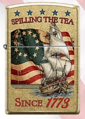 Zippo USA 250th Anniversary Limited Edition Boston Tea Party Street Brass Lighter View 1