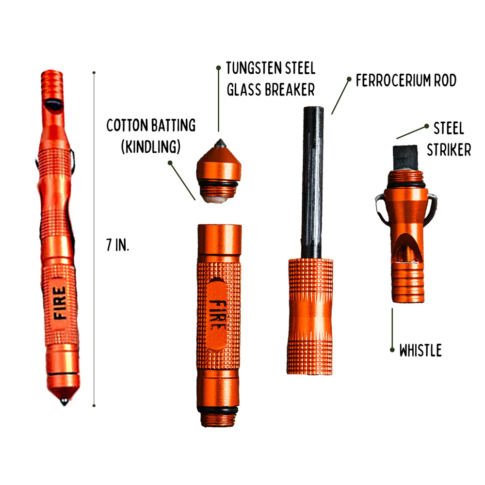 Lucky Jack Orange Emergency Fire Starter Multi-Tool TL-0024 View 2