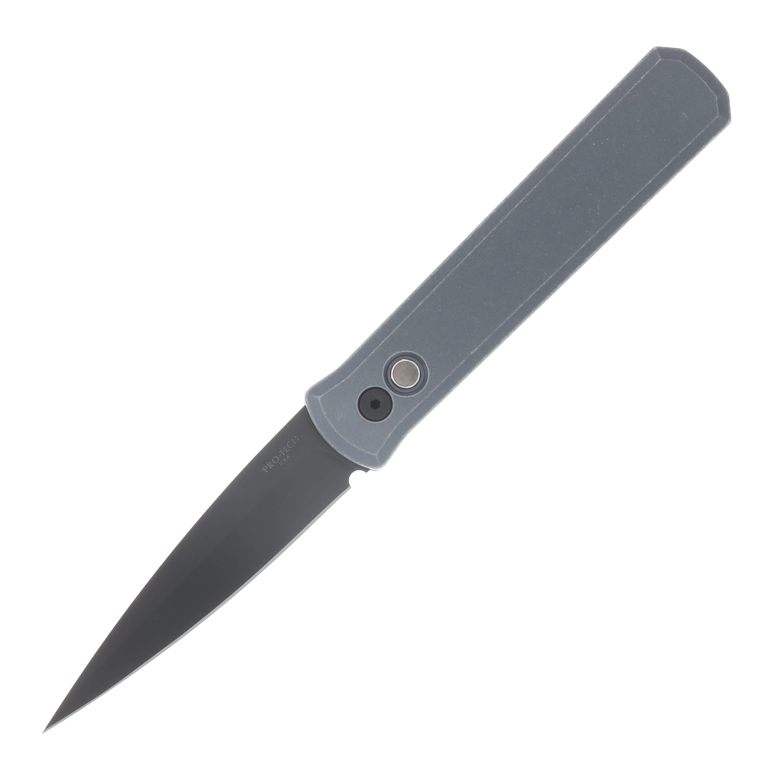 ProTech Godfather 1 Automatic Knife Black DLC 154CM/Battleworn Grey Aluminum BSA26.GODFATHER.1 View 1