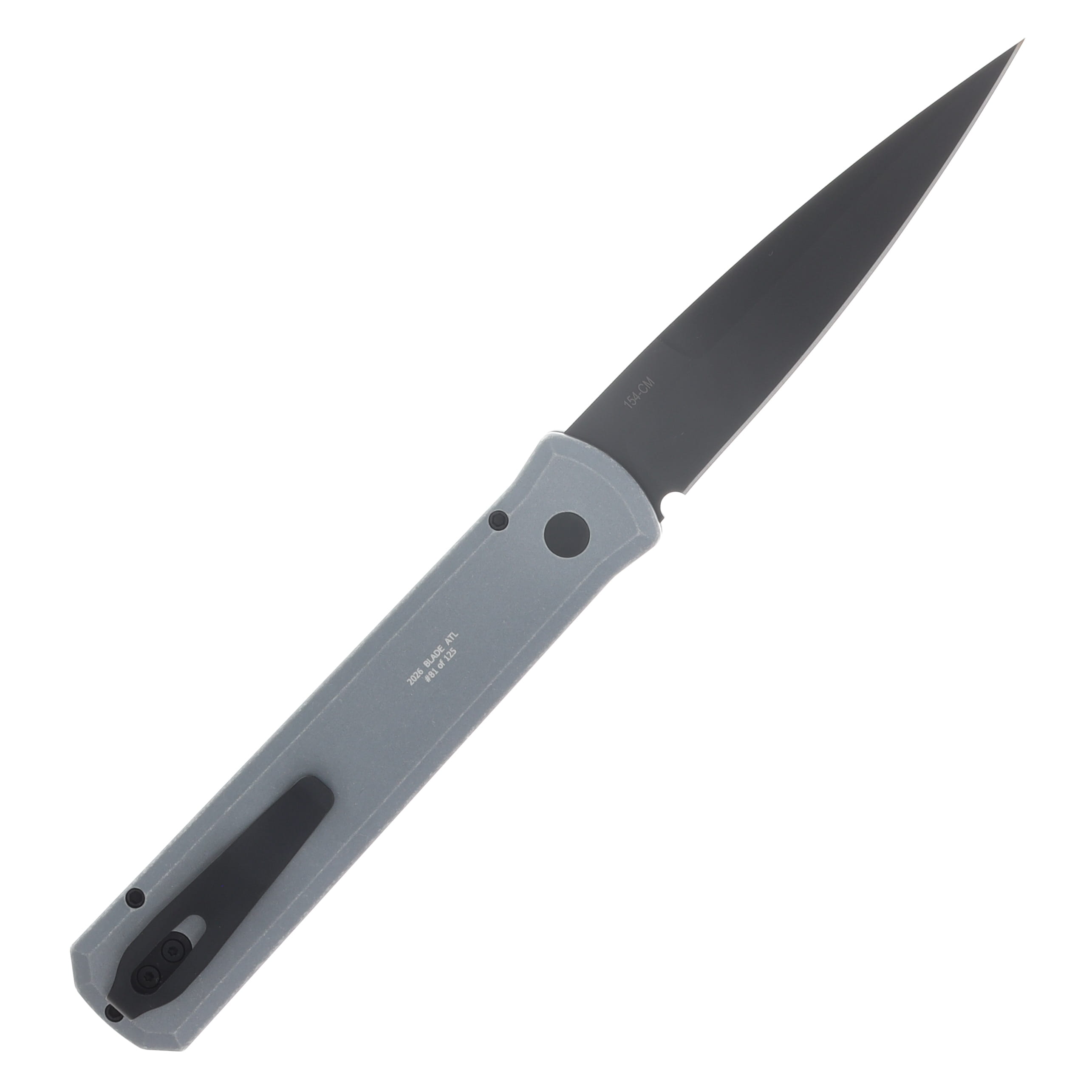 ProTech Godfather 1 Automatic Knife Black DLC 154CM/Battleworn Grey Aluminum BSA26.GODFATHER.1 View 2